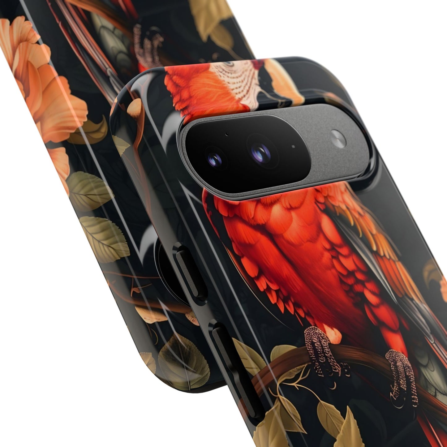 Vibrant Tropical Phone Case with Parrot Design, Bird Lovers Gift, Floral Phone Cover, Nature Inspired Accessories, Tough Cases