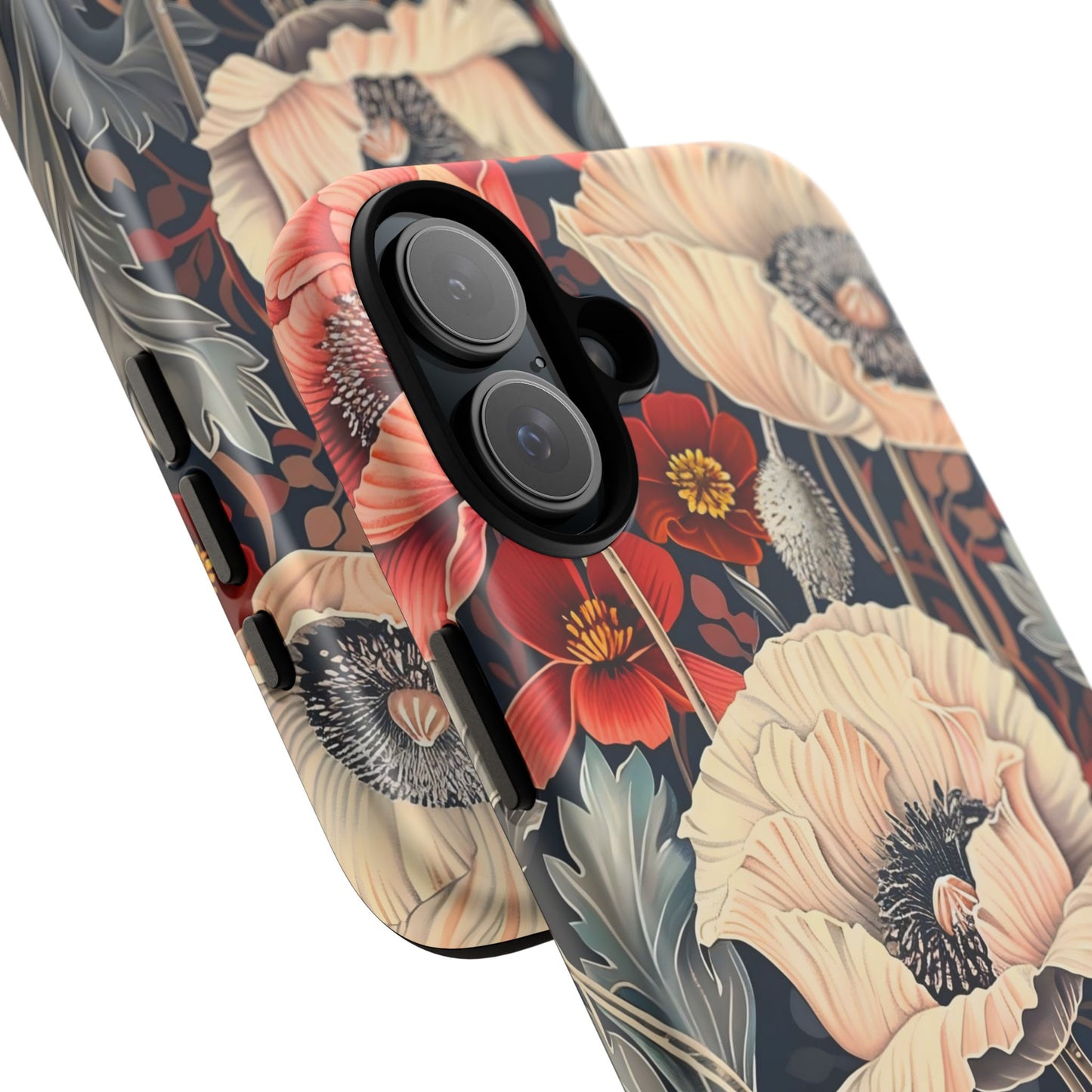 Floral iPhone Case, Tough Phone Cover, Artistic Protection, Flower Design, Unique Gift for Her, Phone Accessory, Trendy Tech