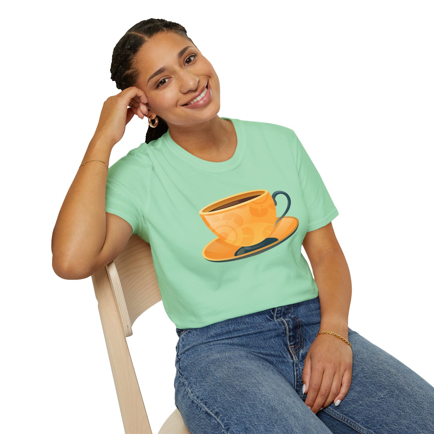 Unisex Softstyle T-Shirt - Elegant British Tea Cup - Classic Tea Time Style