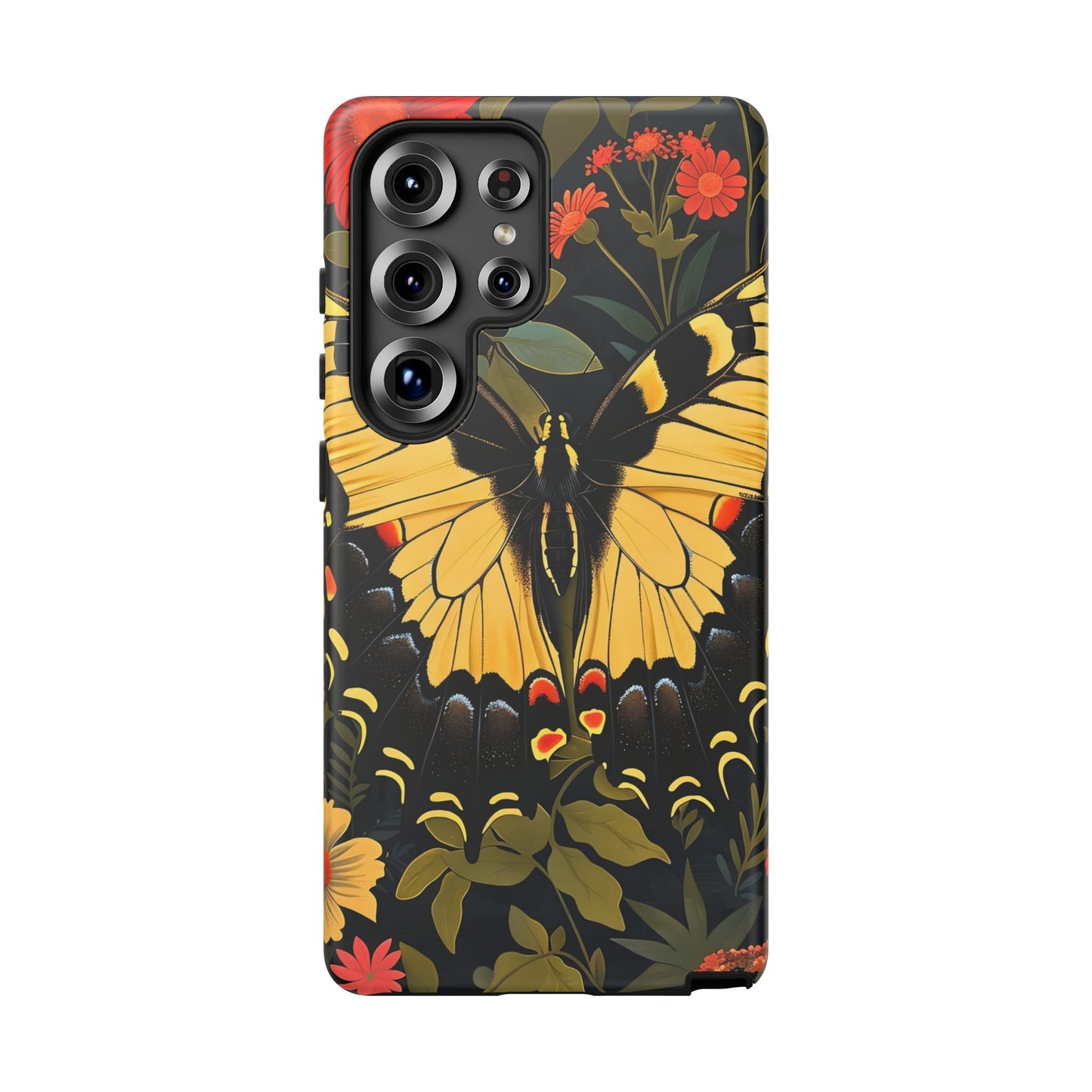 Butterfly Floral Phone Case, Tough Cases with Vibrant Design, Protective Cover for Nature Lovers, Gift for Her
