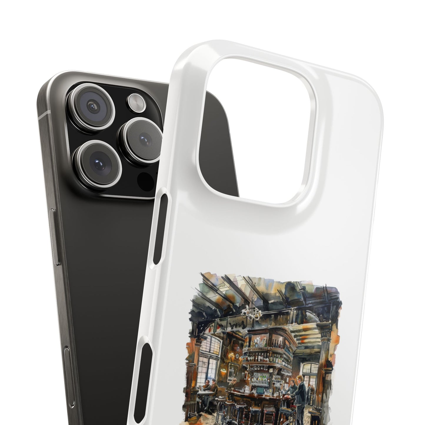 Artisan Bar Scene Phone Cases, Custom Slim Cases for Home Decor Lovers, Unique Gift for Bar Enthusiasts, Perfect for Birthdays and Holidays