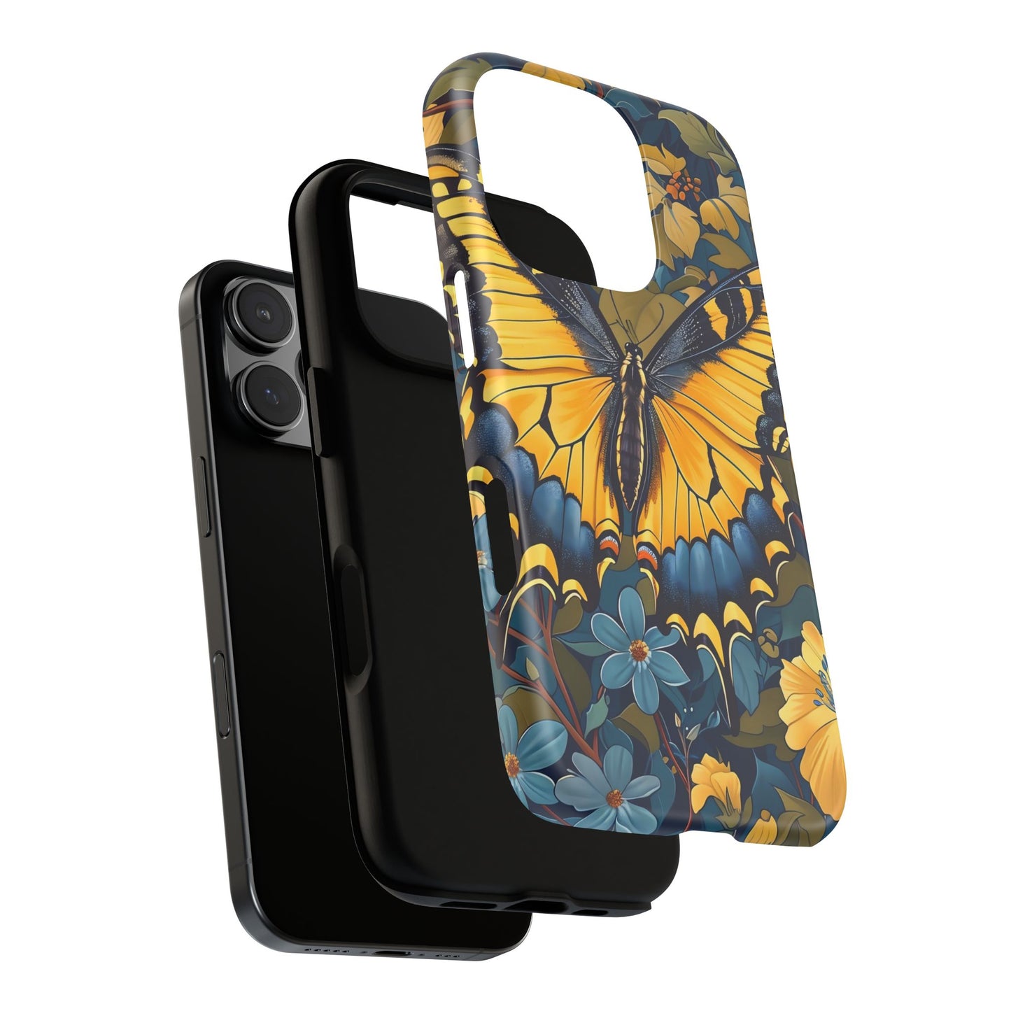 Colorful Butterfly Phone Case, Floral Design, Tough Cases, Protective Cover, Gifts for Nature Lovers, Birthday Present