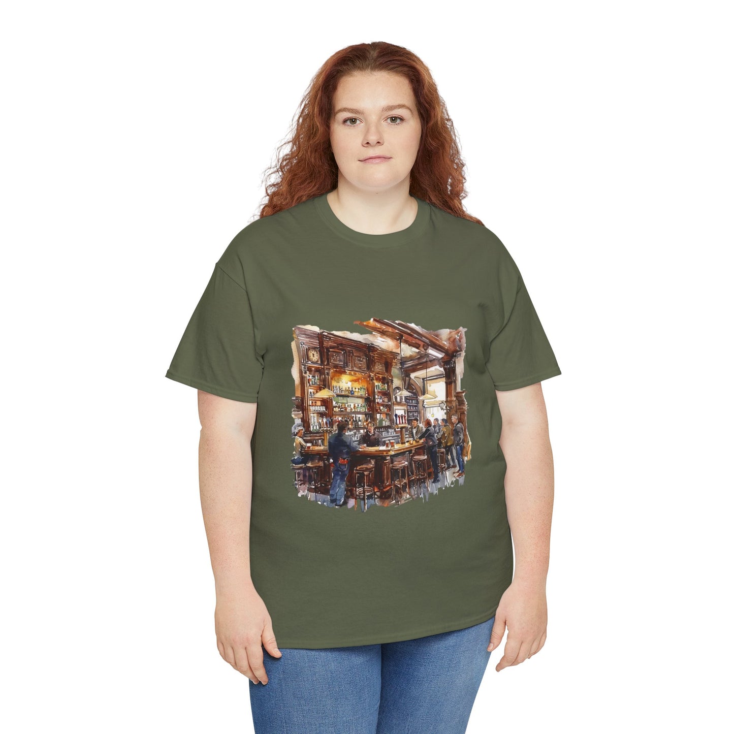 Unisex Heavy Cotton Tee - Cheers to Tradition - The Classic British Pub