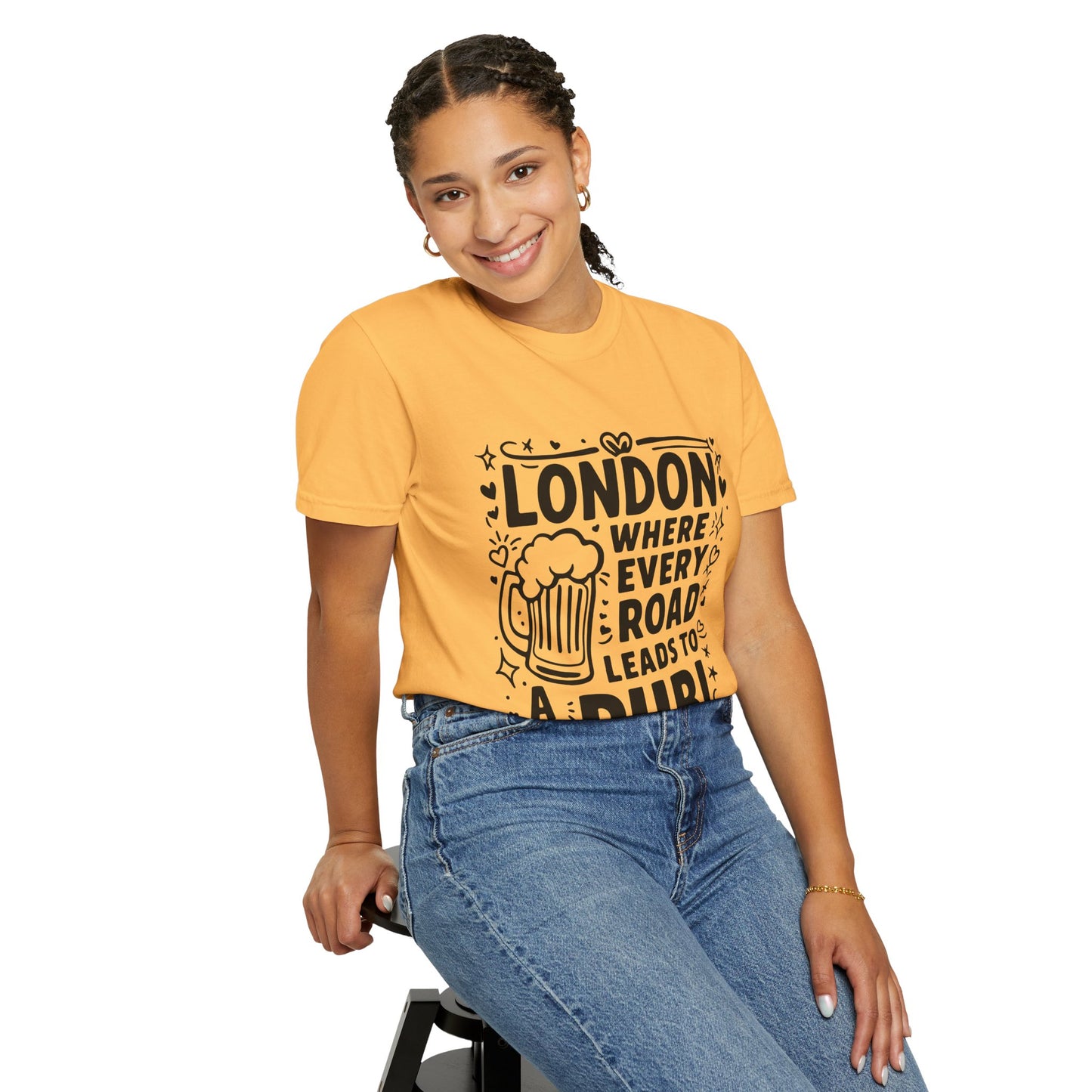 Unisex Garment-Dyed T-shirt - London's Pub Leading Road