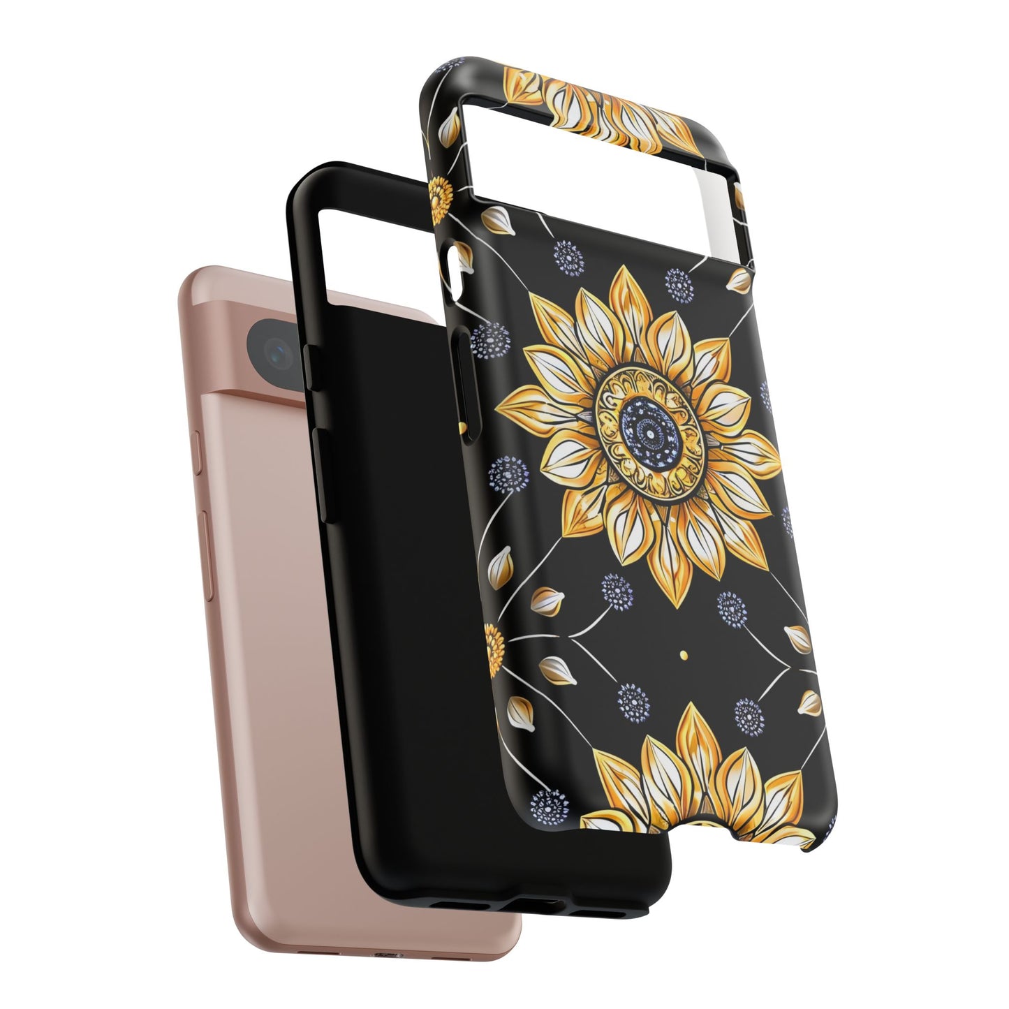 Floral Phone Case with Mandala Design, Tough Cases for iPhone & Samsung, Boho Style, Gift for Her, Unique Accessories
