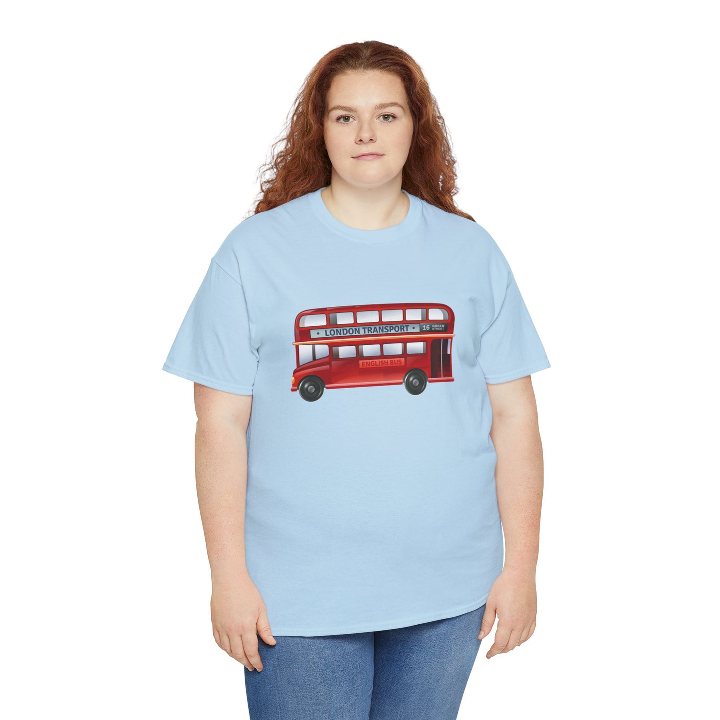 Unisex Heavy Cotton Tee - London Iconic Transport English Bus