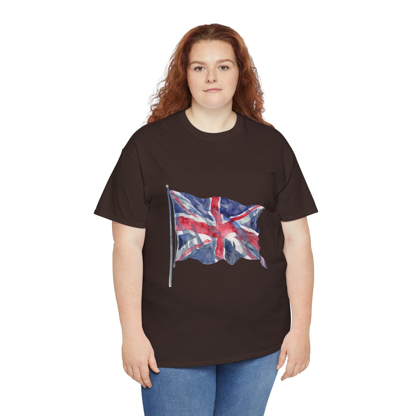 Unisex Heavy Cotton Tee - Love England - Union Jack Heart Design