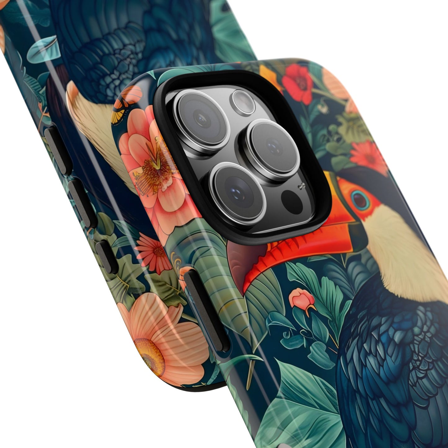 Tropical Toucan Phone Case - Cute Animal Design, Nature Lover Gift, Floral Pattern, Bird Lover Accessory, Summer Vibes