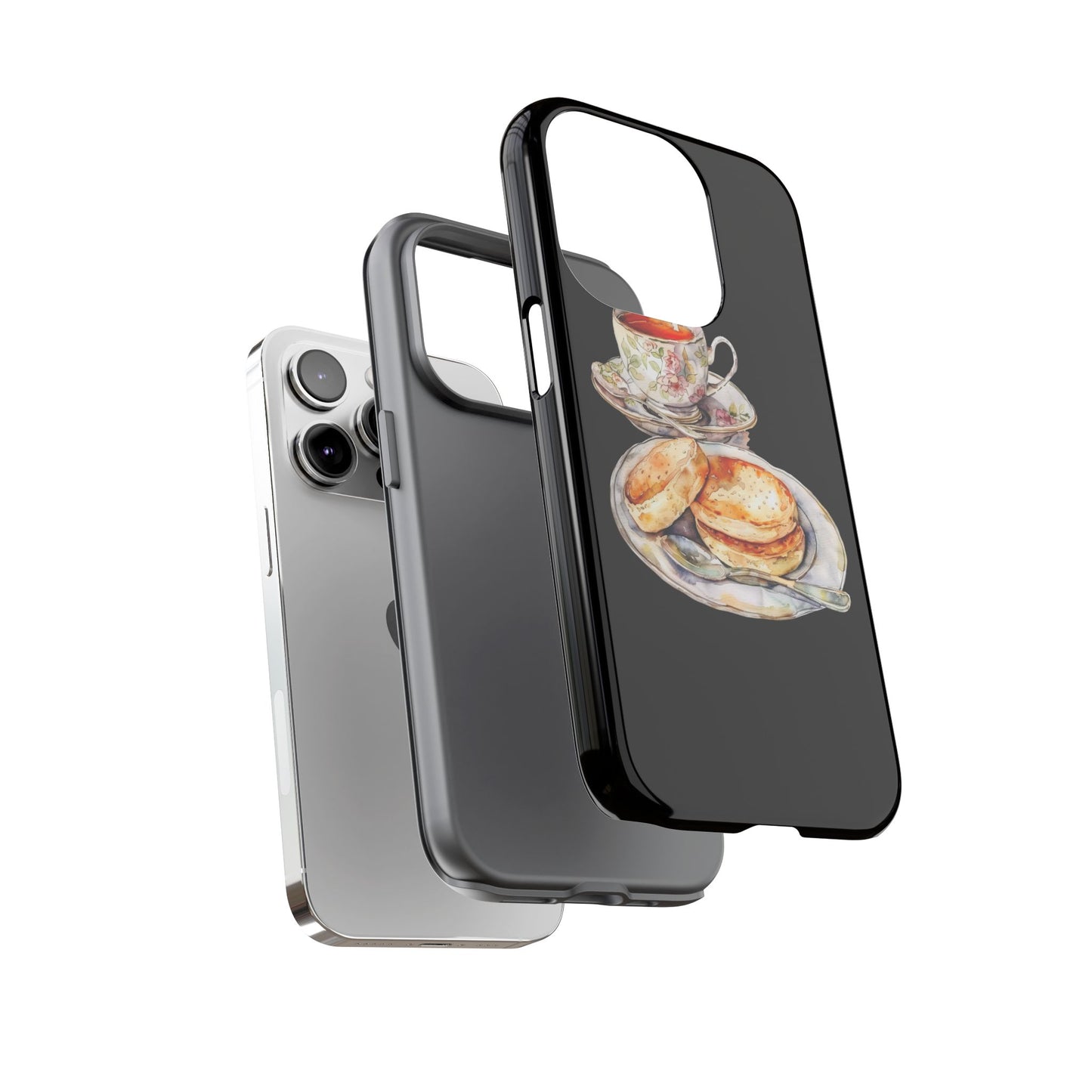 Tea Time Phone Case with Cookies Design, Cute Phone Cover, Gift for Tea Lovers, Kitchen Decor, Whimsical Style