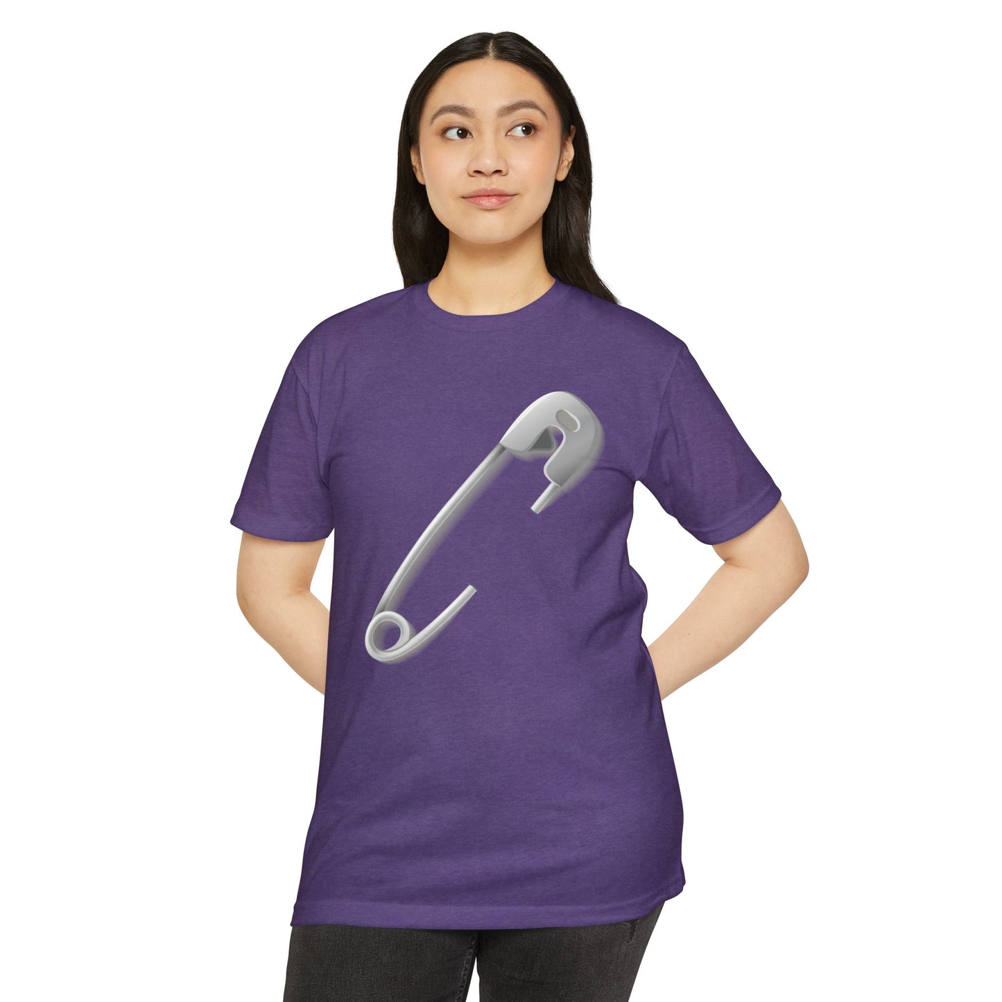 Unisex CVC Jersey T-shirt - Minimalist Safety Pin Design