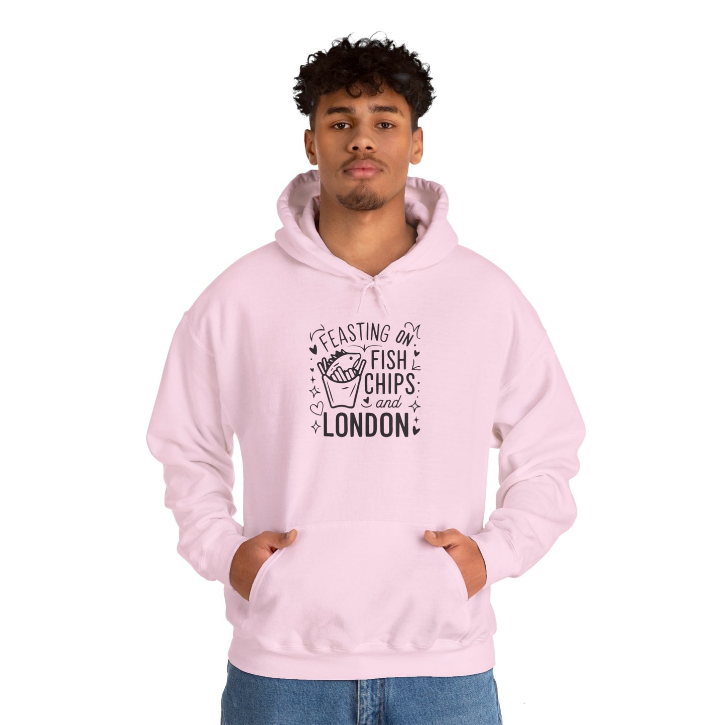 Unisex Heavy Blend™ Hooded Sweatshirt - Savor London's Fish & Chips Delight
