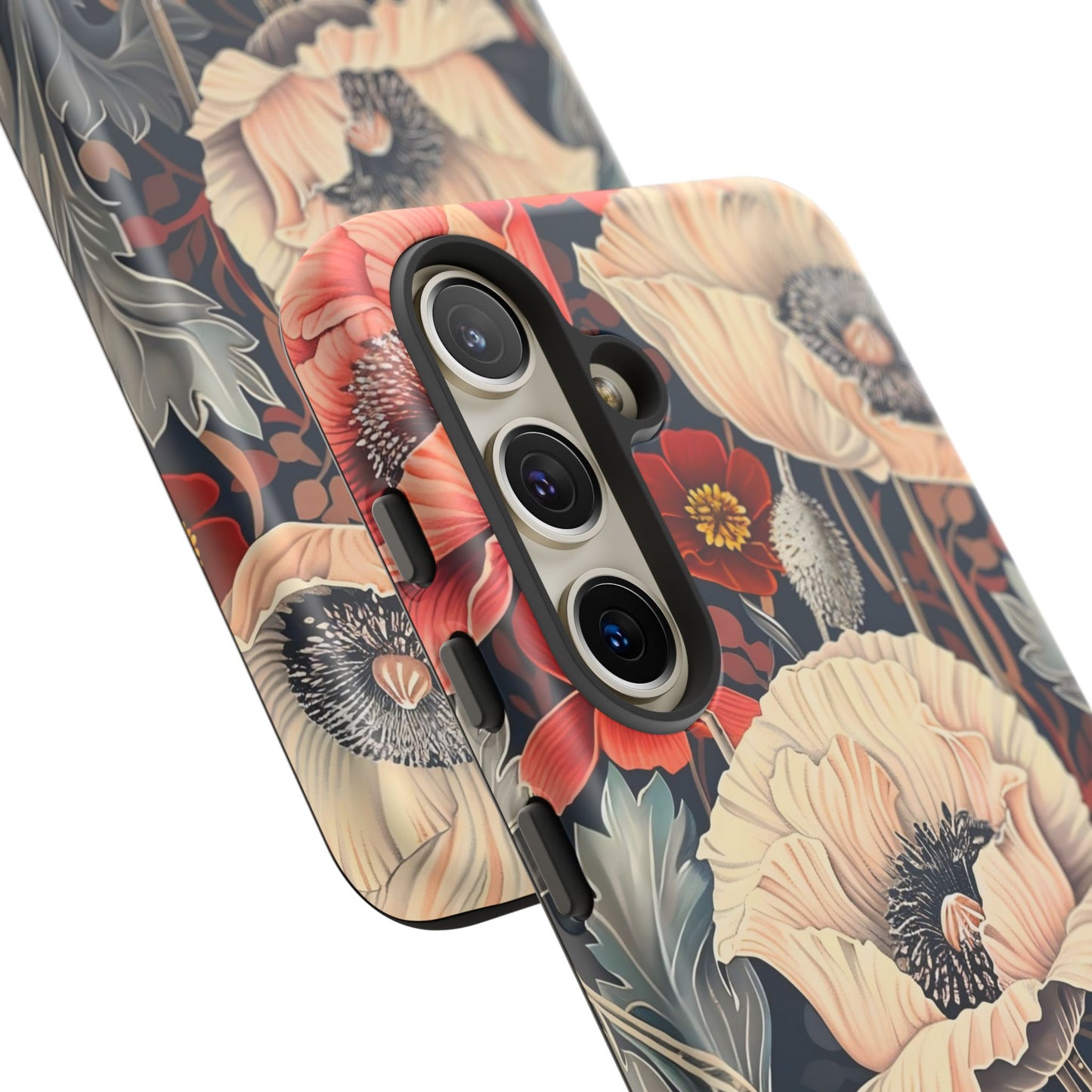 Floral iPhone Case, Tough Phone Cover, Artistic Protection, Flower Design, Unique Gift for Her, Phone Accessory, Trendy Tech