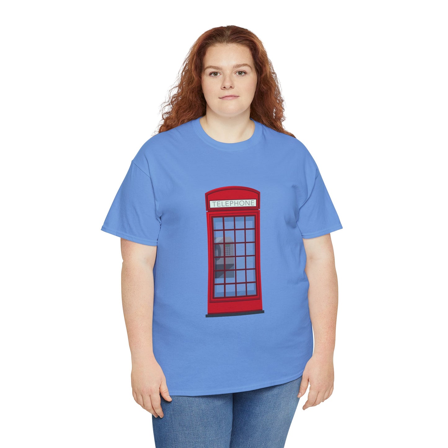 Unisex Heavy Cotton Tee - Iconic British Public Telephone