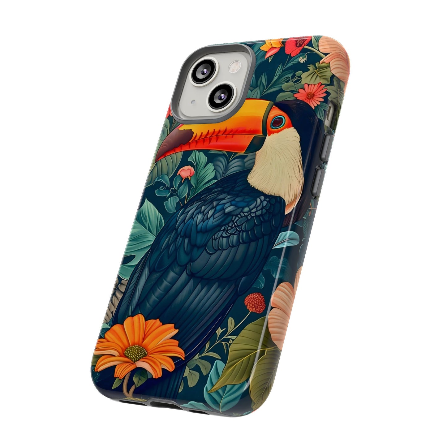 Tropical Toucan Phone Case - Cute Animal Design, Nature Lover Gift, Floral Pattern, Bird Lover Accessory, Summer Vibes
