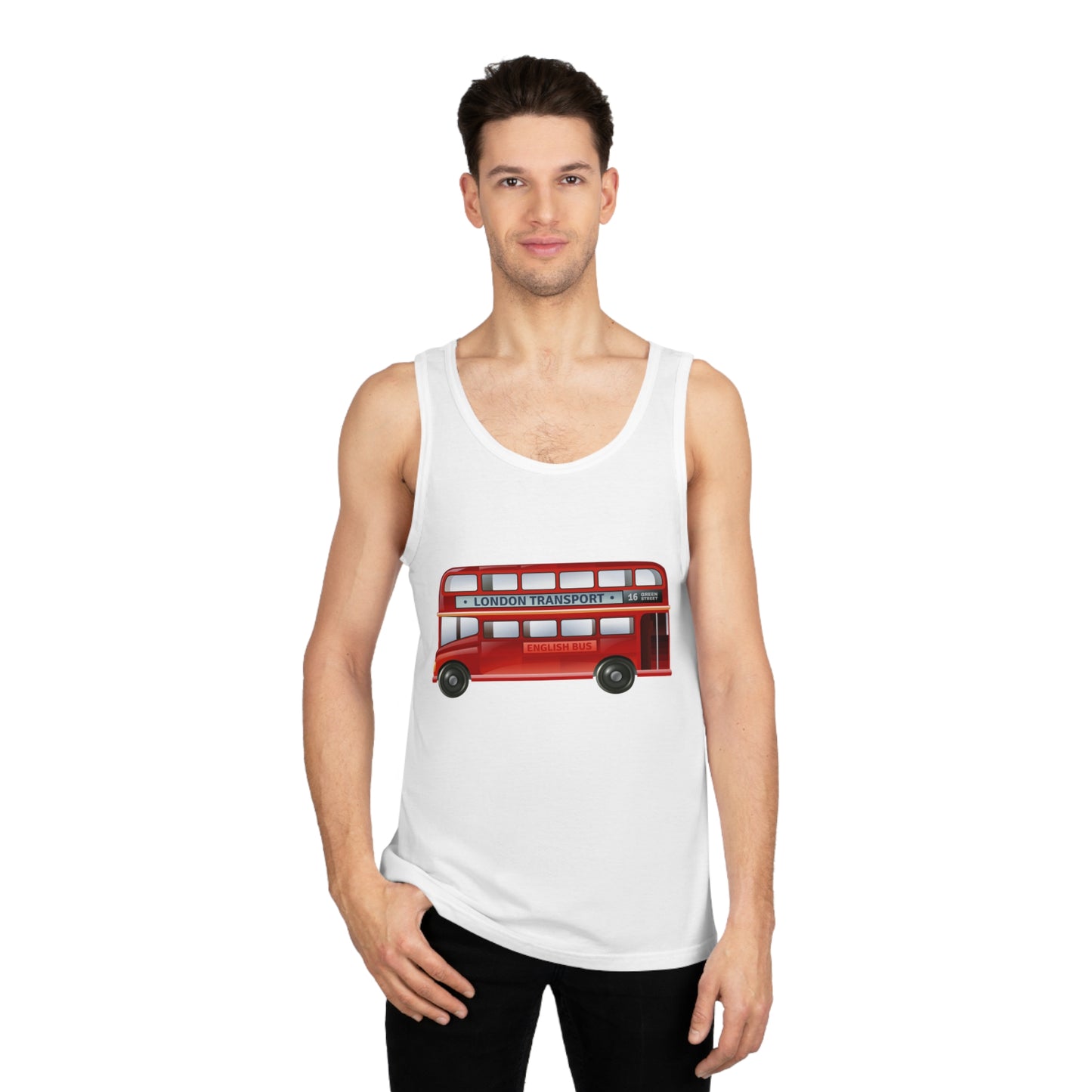 Unisex Softstyle™ Tank Top - London Transport - Vintage English Bus
