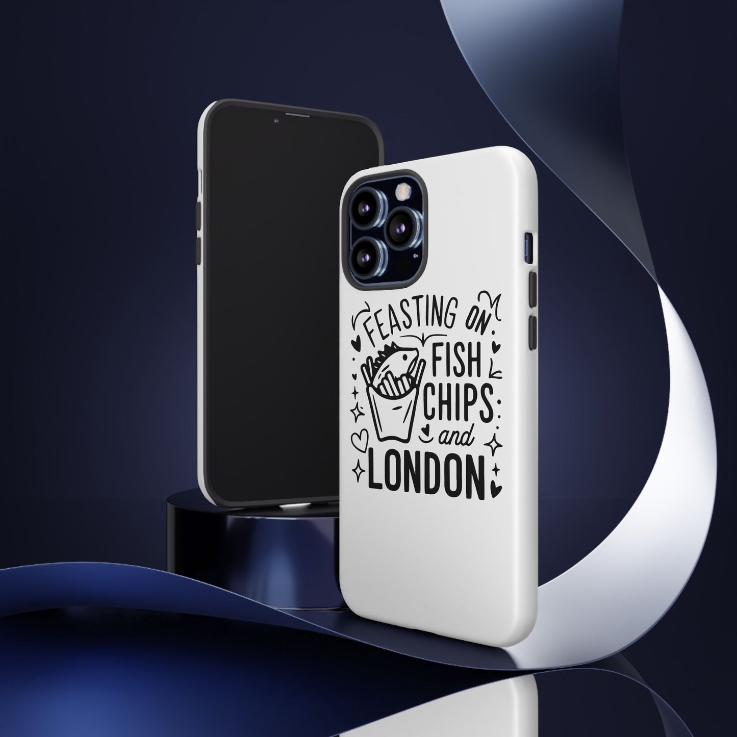 London Fish & Chips Phone Case | Fun Gift for Foodies, Travel Lovers, London Souvenir, Unique Accessories, Personalization Option