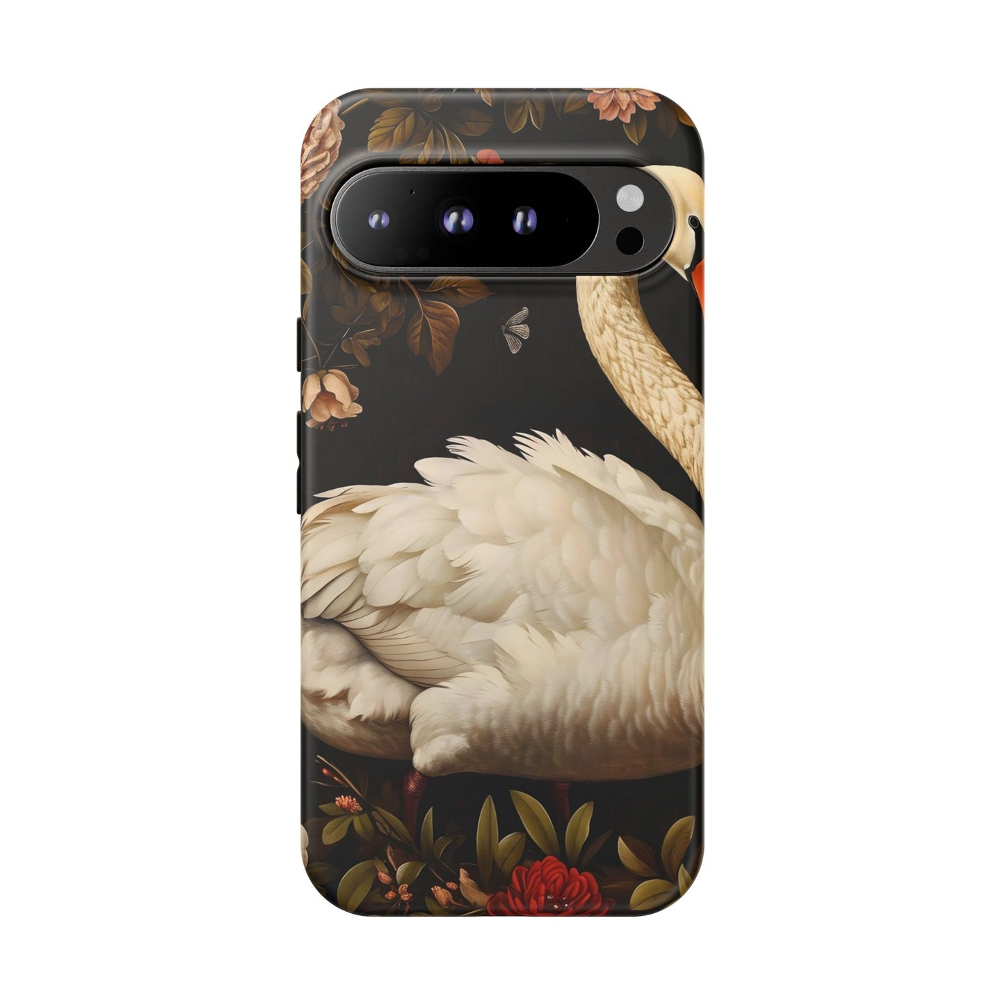 Elegant Swan Phone Case, Floral iPhone Cover, Tough Phone Case, Gift for Her, Nature Lover, Mother's Day, Birthday