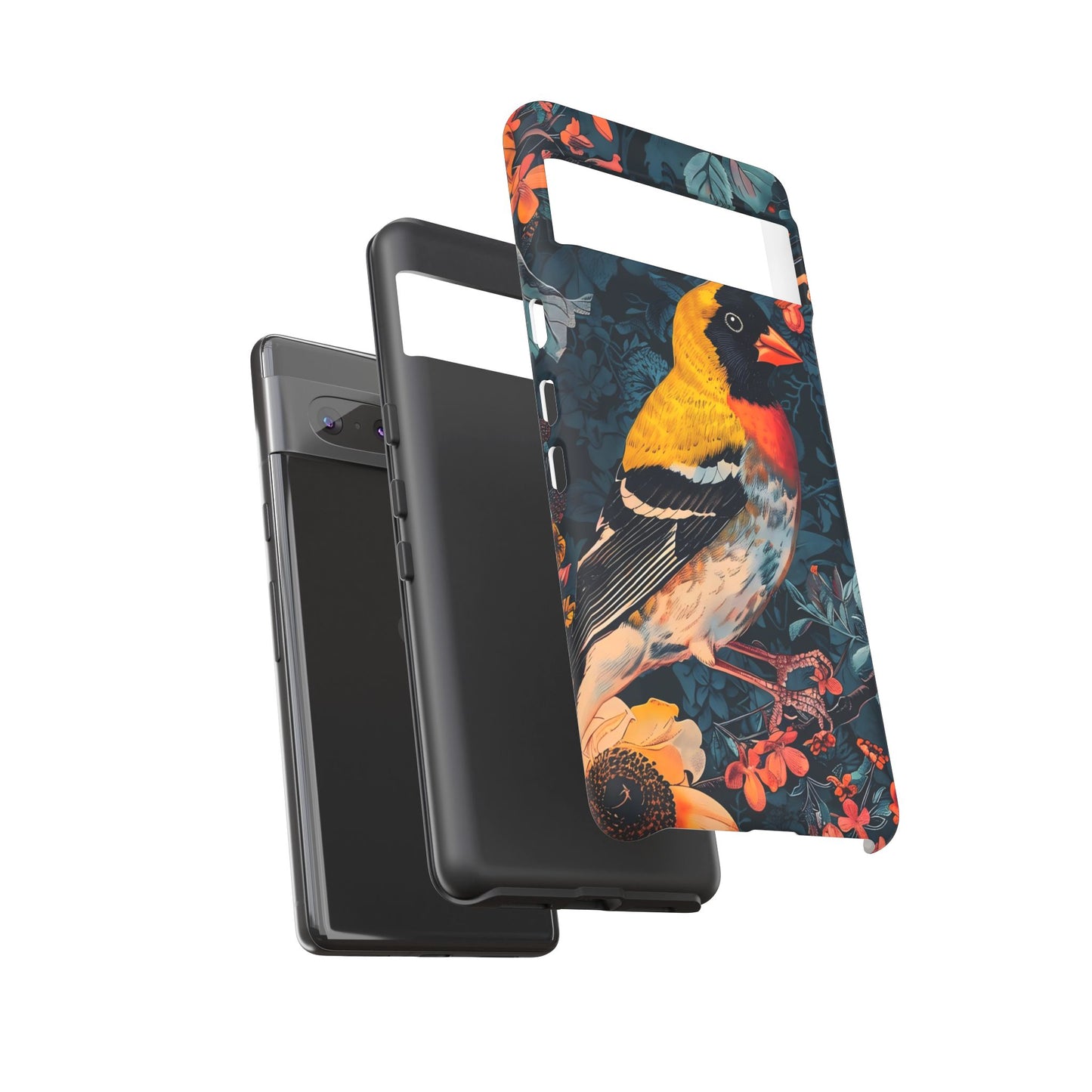 Vibrant Bird Phone Case - Tough Cases, Nature Lover Gift, Floral Design, Eco-Friendly Accessory, Stylish Mobile Protection