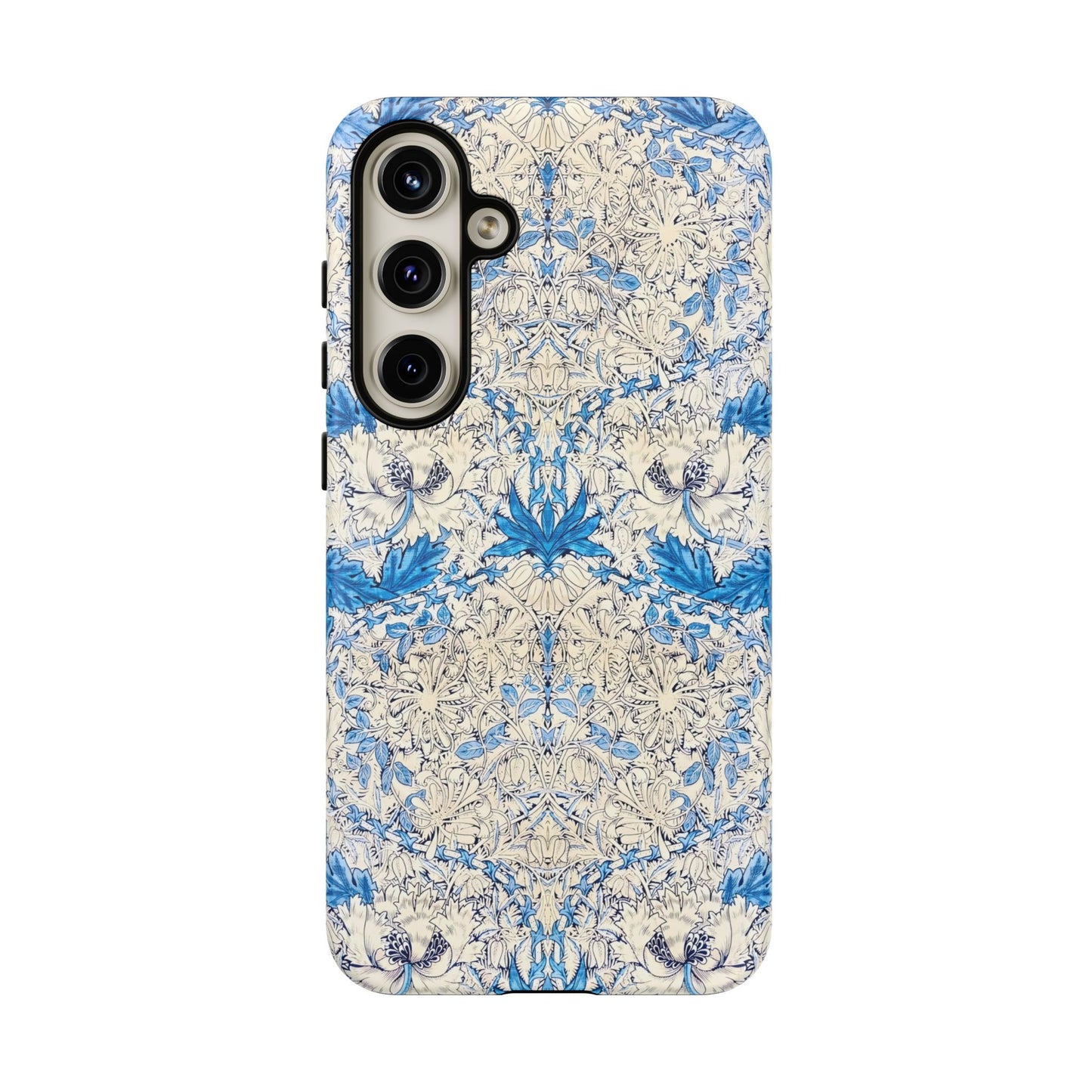 Elegant Floral Phone Case, Tough iPhone Cover, Stylish Mobile Protector, Blue Patterned Case, Unique Gift for Her