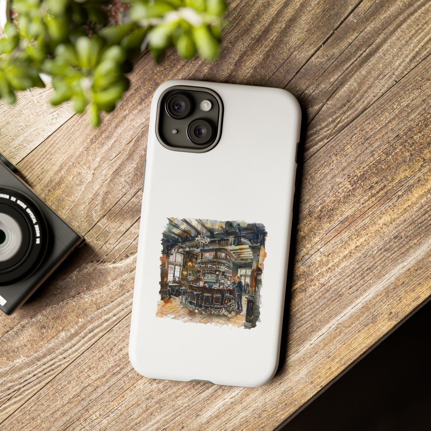 Stylish Tough Case for Phone - Cozy Cafe Artwork Design