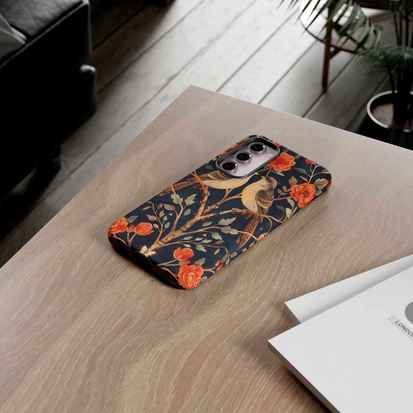 Floral Phone Case – Tough Cases with Bird Design, Unique Gift for Nature Lovers, Stylish Tech Accessory, Phone Cover, Artistic Case