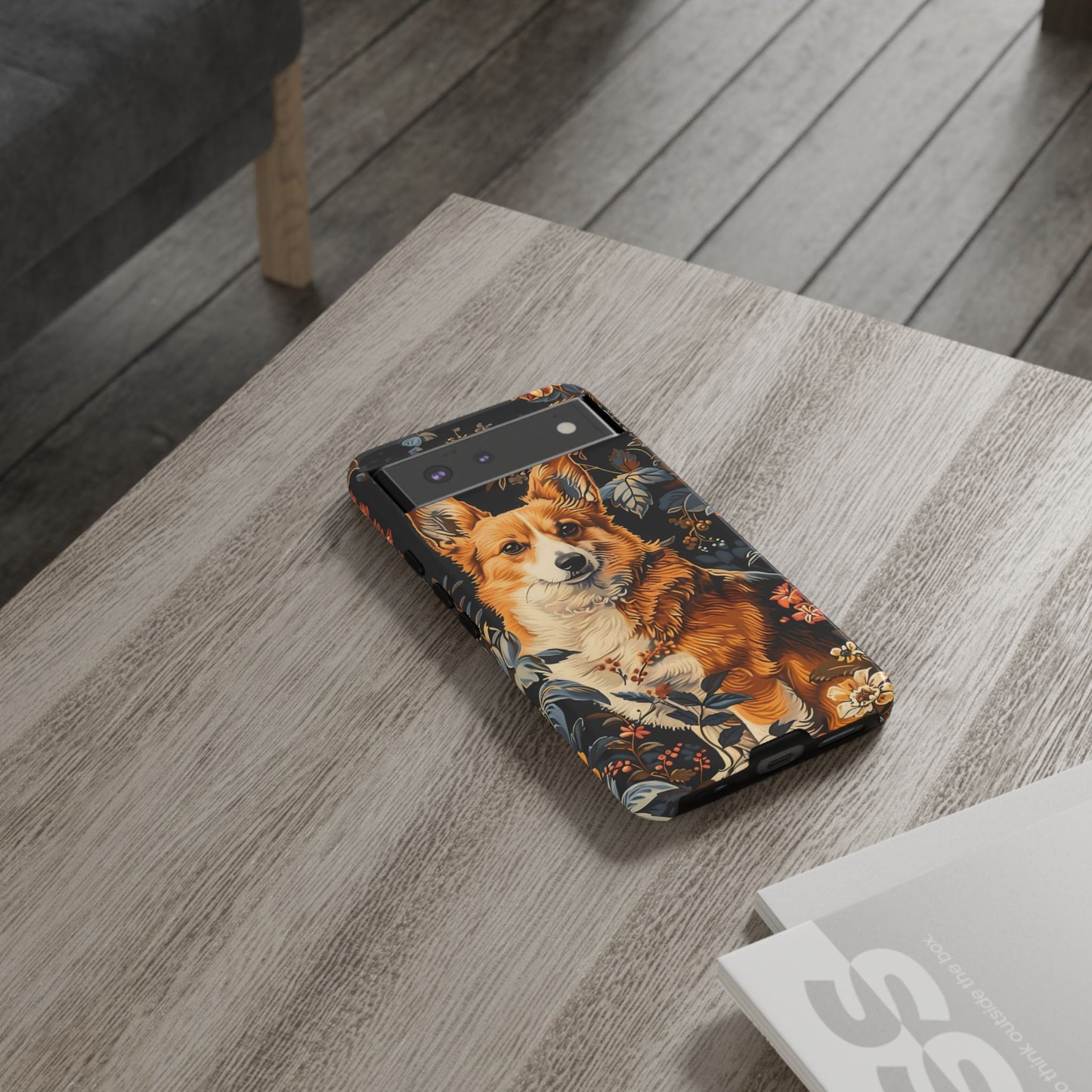 Corgi Floral Phone Case - Tough Cases for Dog Lovers, Cute Pet Accessories, Gift for Dog Owners, Floral Design, Personalized Tech Cover