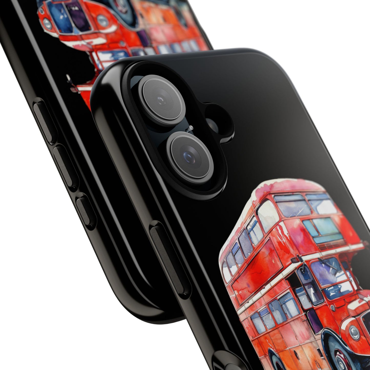 London Bus Phone Case, Tough iPhone Cover, Unique Gift for Travelers, Vintage Style Accessories, Holiday Present Idea