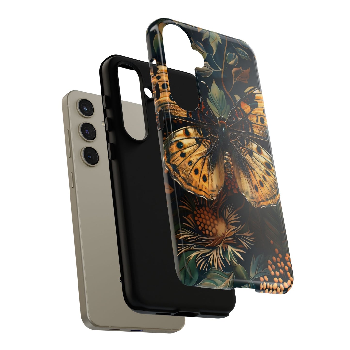 Butterfly Floral Phone Case, Tough Cases, Protective Cover, Unique Gift, Nature Lover, Art Print, Spring Decor