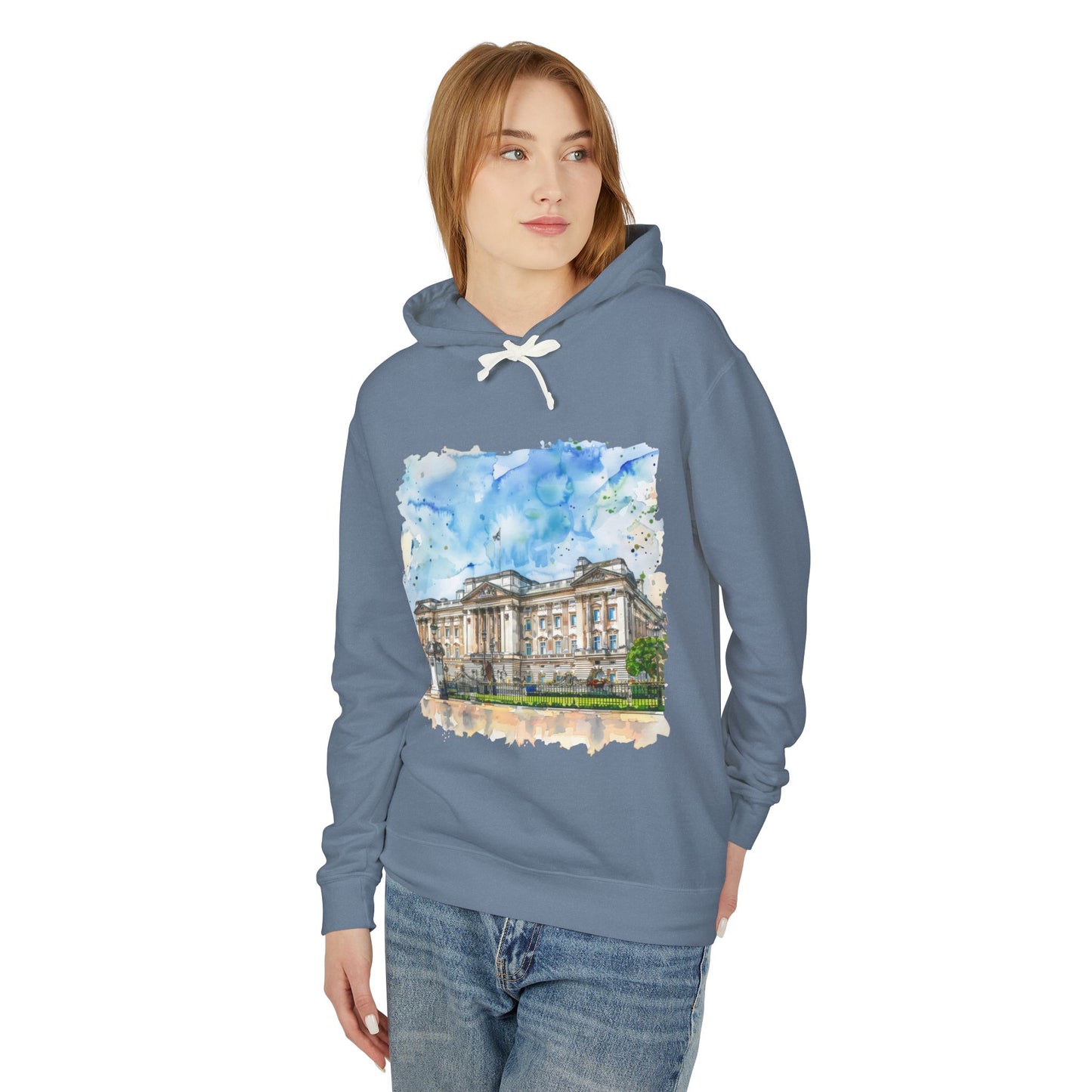 Unisex Lightweight Hooded Sweatshirt - Street London Aesthetics - Urban Charm and Classic City Vibes