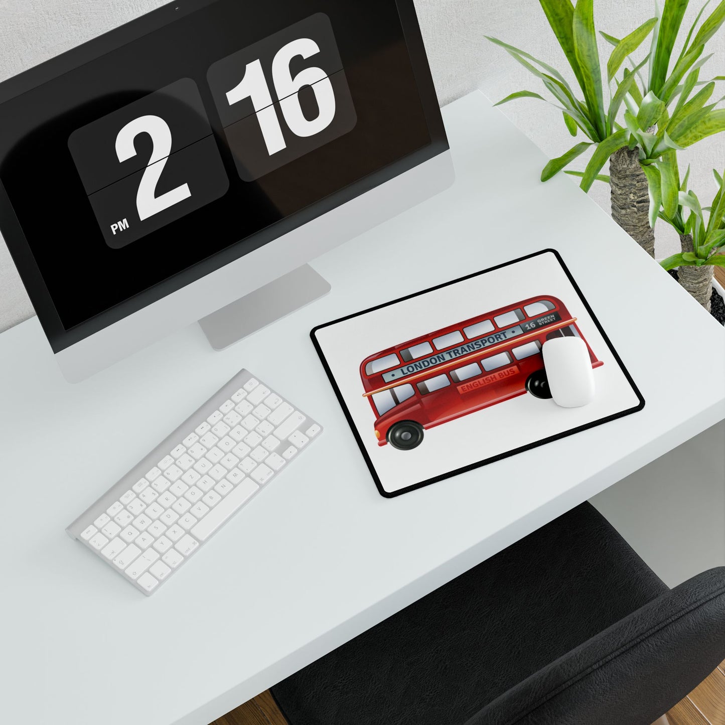 London Transport Bus Desk Mat - Stylish Office Decor, Gaming Mat, Workstation Accessory, Gift for Kids & Adults