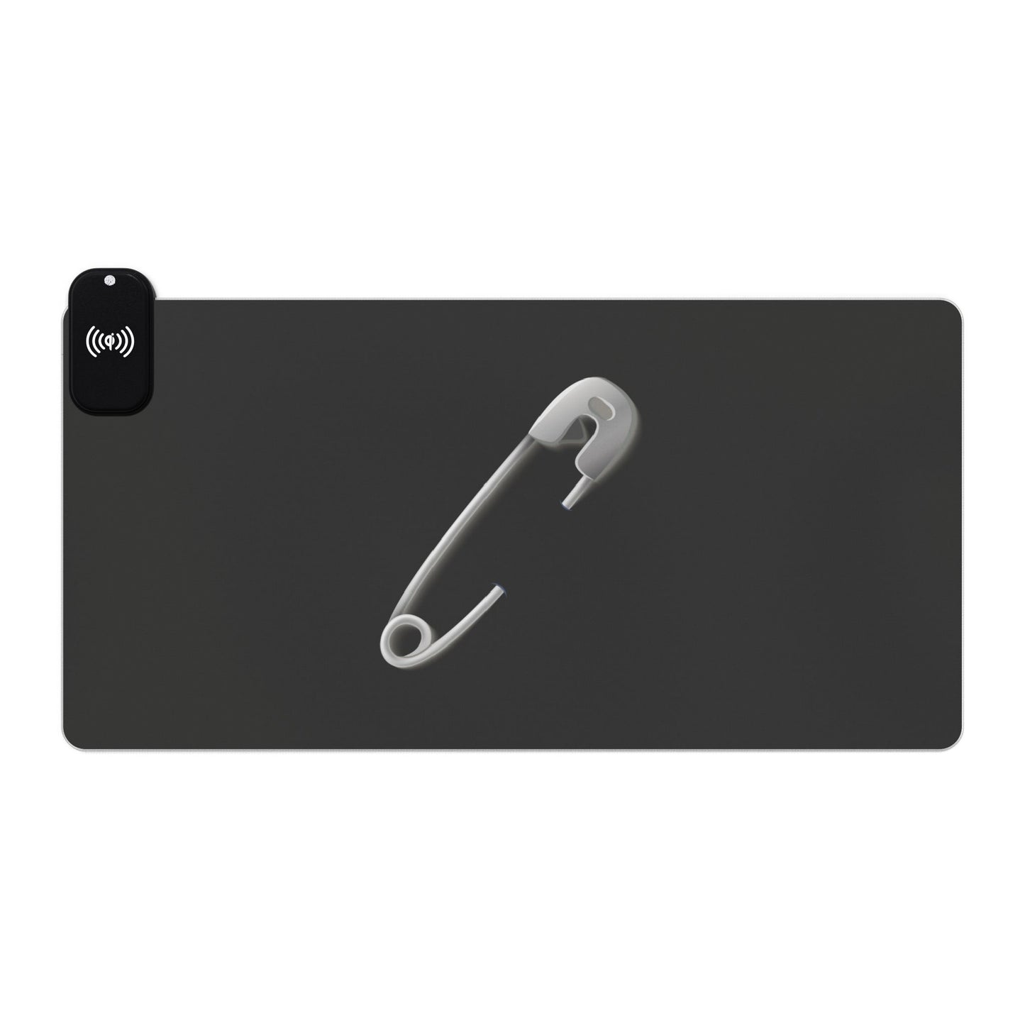 Silver Safety Pin - LED Wireless Gaming Mouse Pad with Charging Feature - Perfect for Gamers, Desk Accessories, Tech Gifts, Gaming Setup