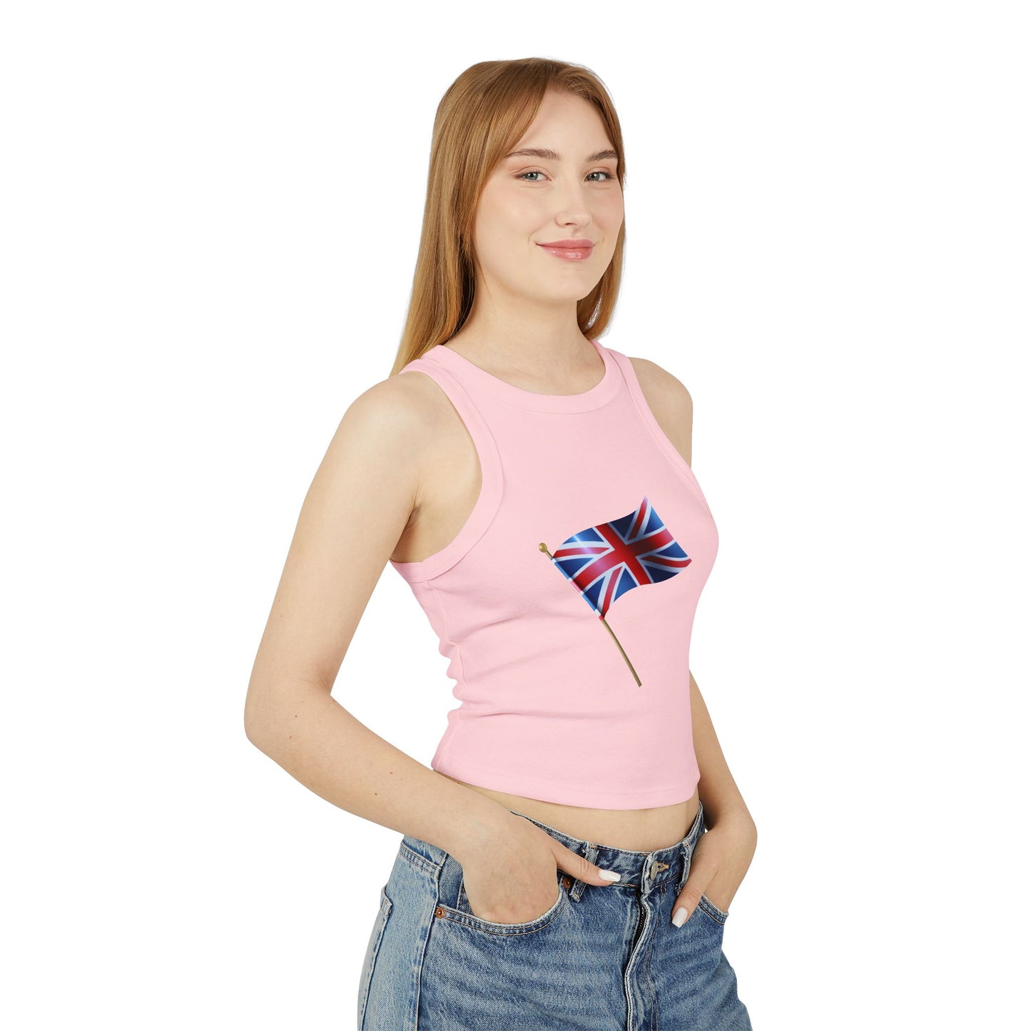 Women's Micro Rib Racer Tank Top - Classic UK Flag Design