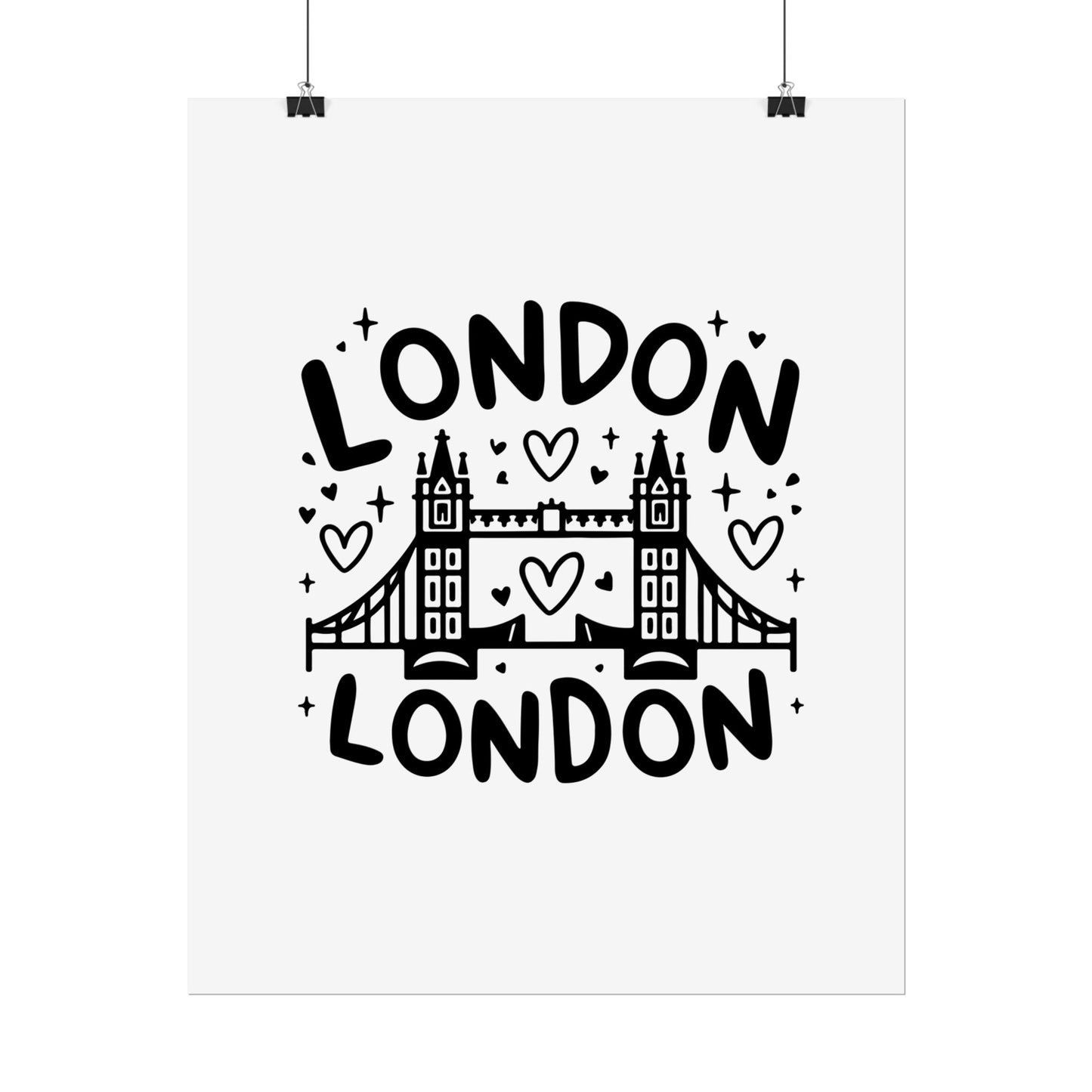 Charming London Rolled Poster for Home Decor, Wall Art, Travel Gift, Office Wall Decor, London Themed Decoration