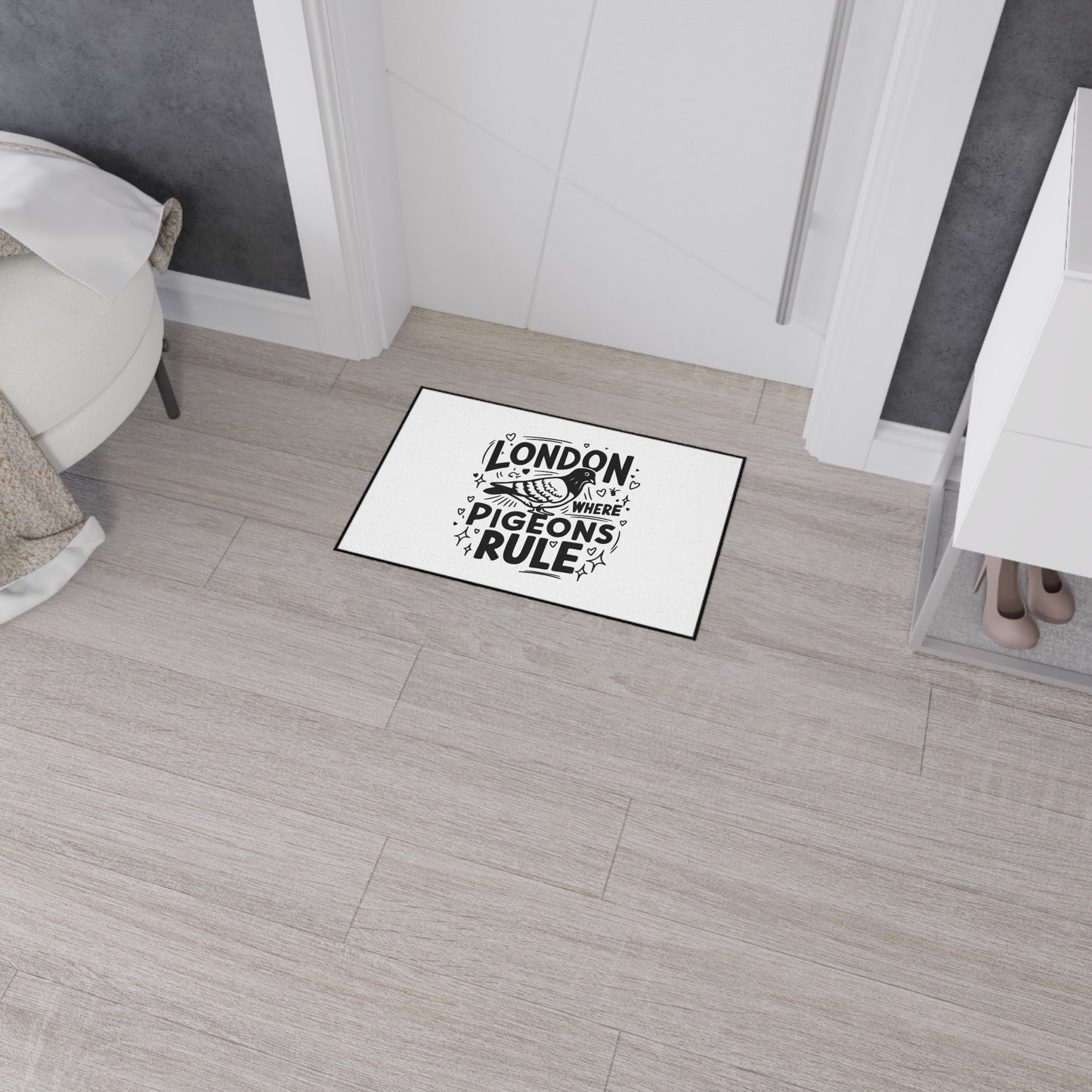London Pigeon Floor Mat, Home Decor, Kitchen Mat, Funny Gift, Cute Entrance Mat, Bird Lover's Gift
