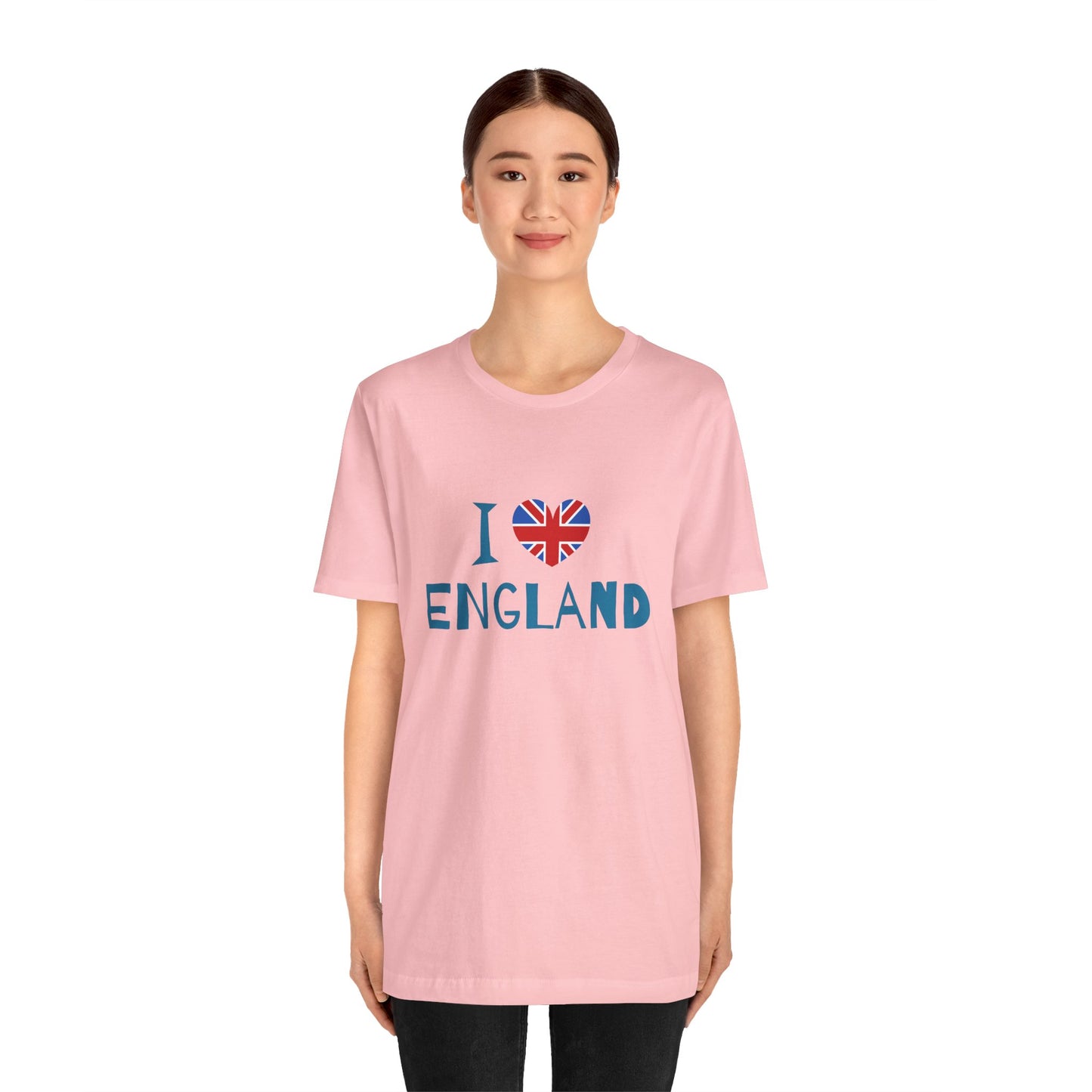 Unisex Jersey Short Sleeve Tee - I Love England - Union Jack Heart Design