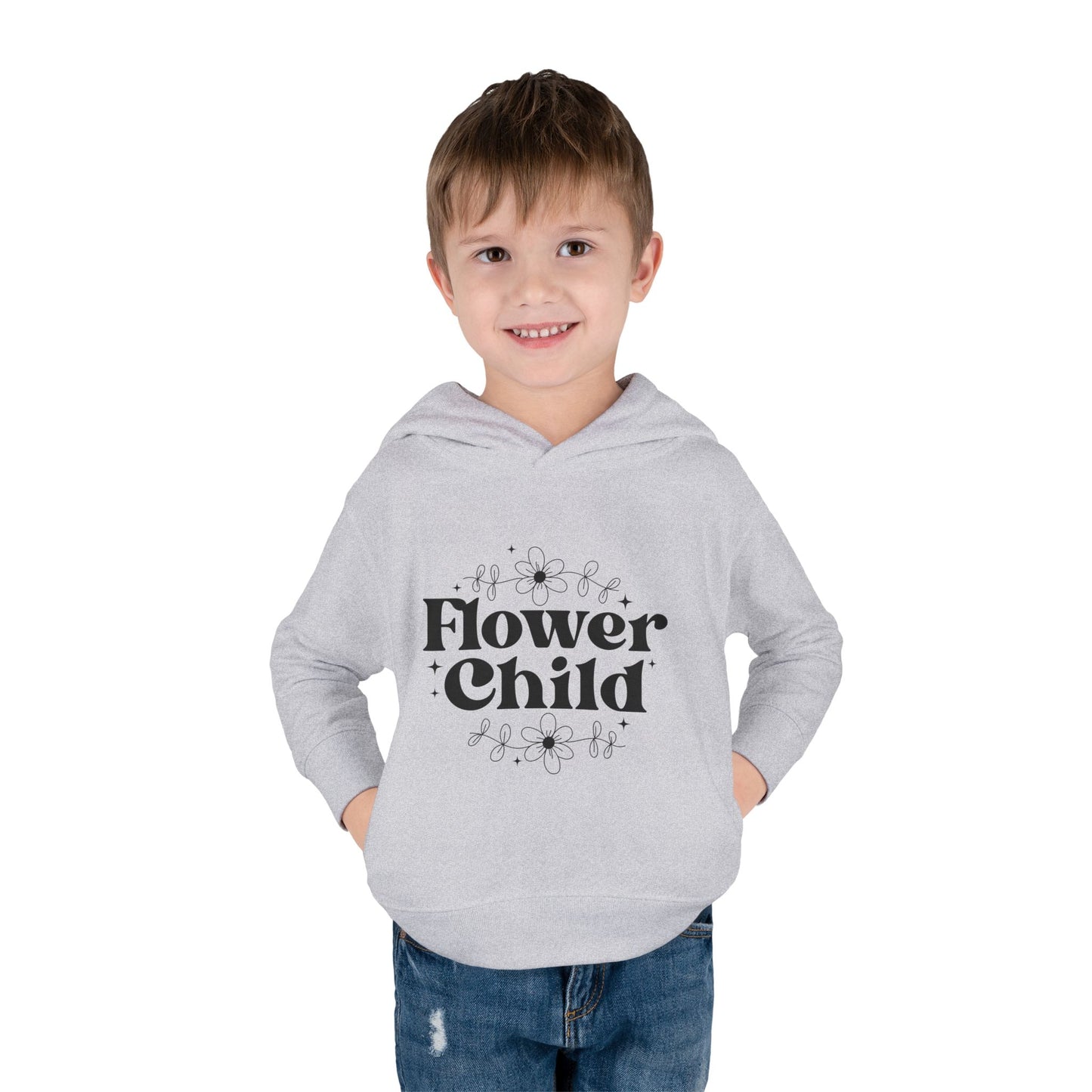 Flower Child Toddler Pullover Fleece Hoodie - Cute & Comfy Kids Apparel