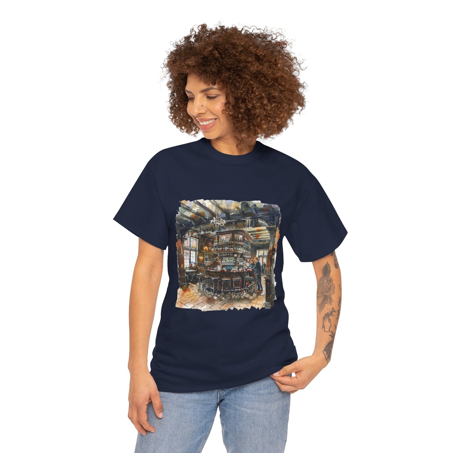 Unisex Heavy Cotton Tee - The Local Spot: - Authentic British Pub Vibes