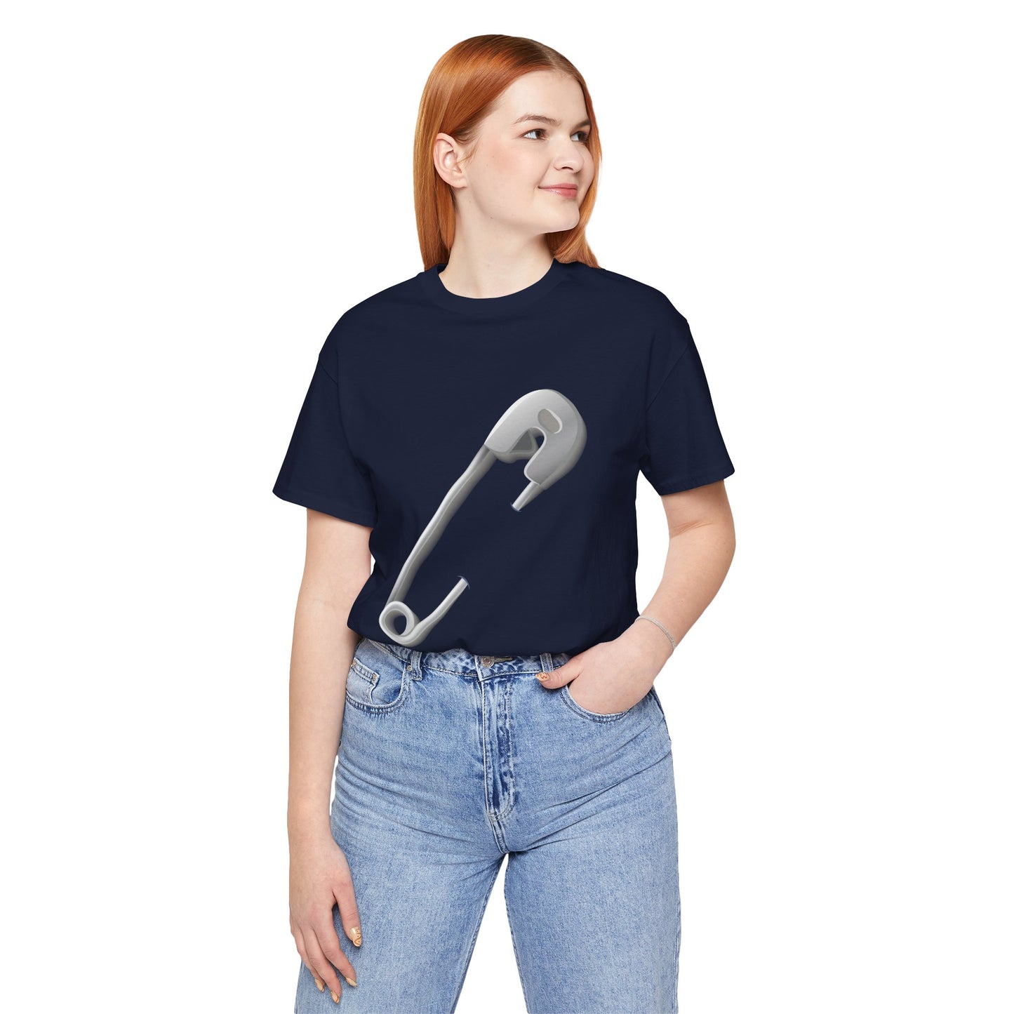 Unisex Jersey Short Sleeve Tee - Minimalist Safety Pin Design