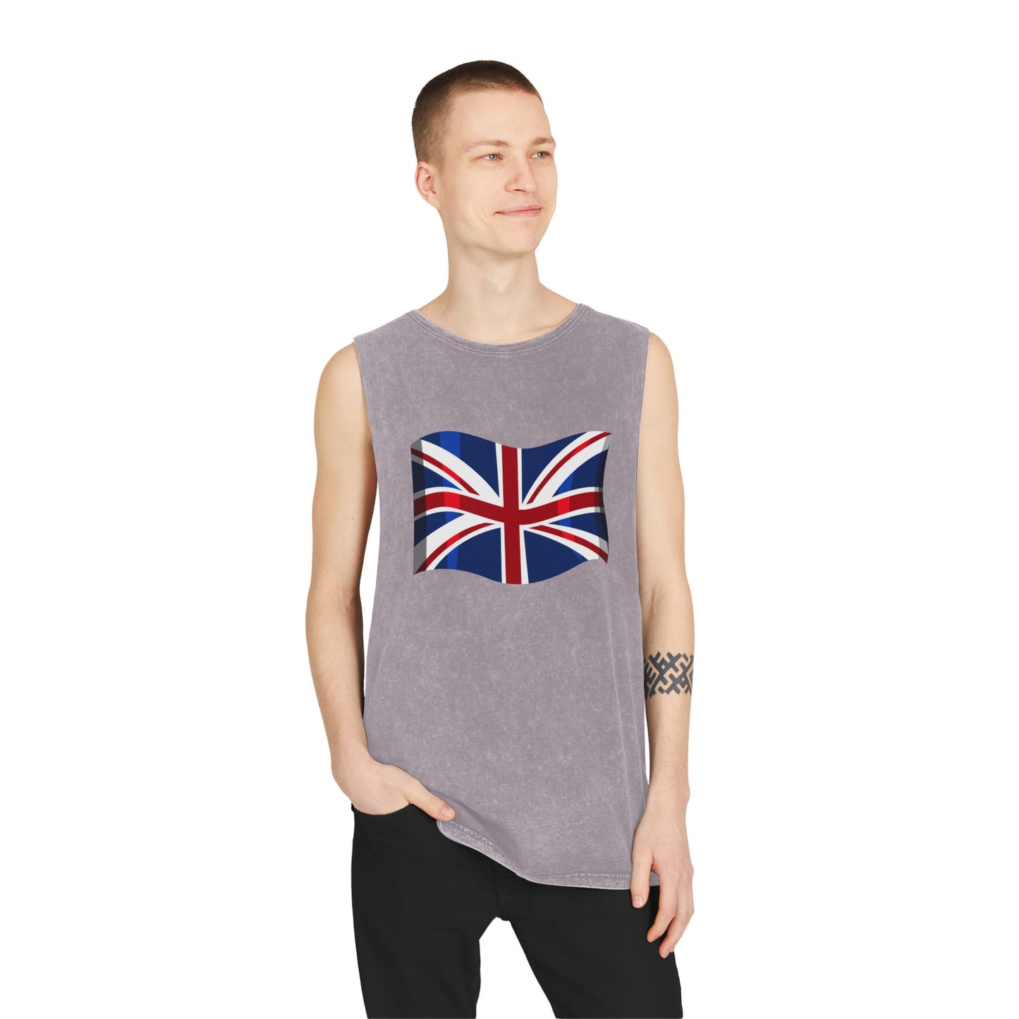 Unisex Stonewash Tank Top - Classic UK Flag Design - Union Jack