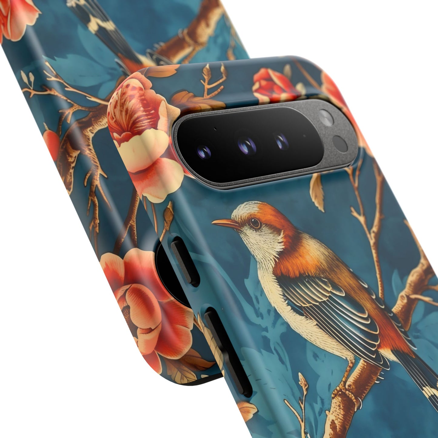 Bird & Floral Phone Case, Tough Cases for Nature Lovers, Gift for Her, Customizable Design, Vibrant Tech Accessories