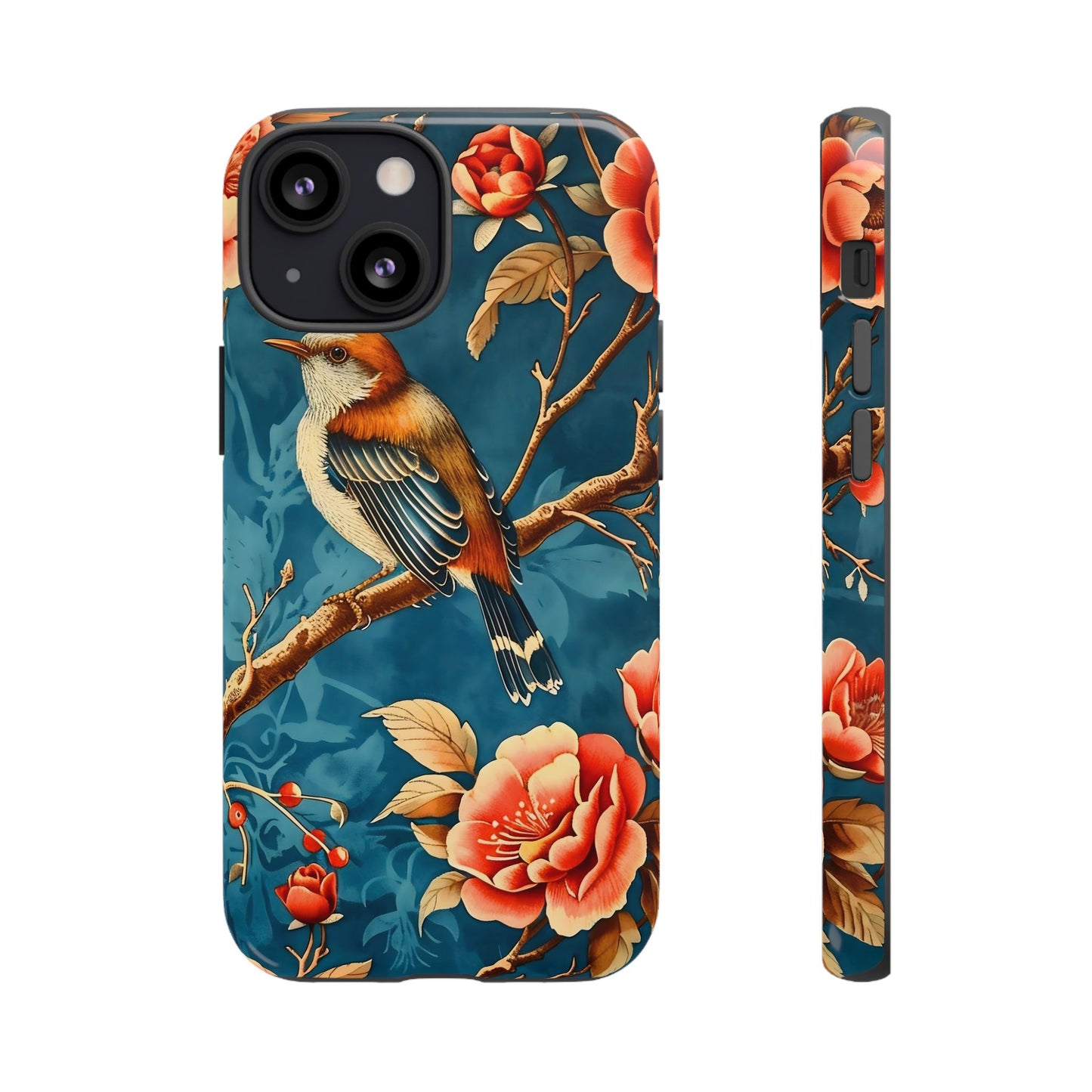 Bird & Floral Phone Case, Tough Cases for Nature Lovers, Gift for Her, Customizable Design, Vibrant Tech Accessories