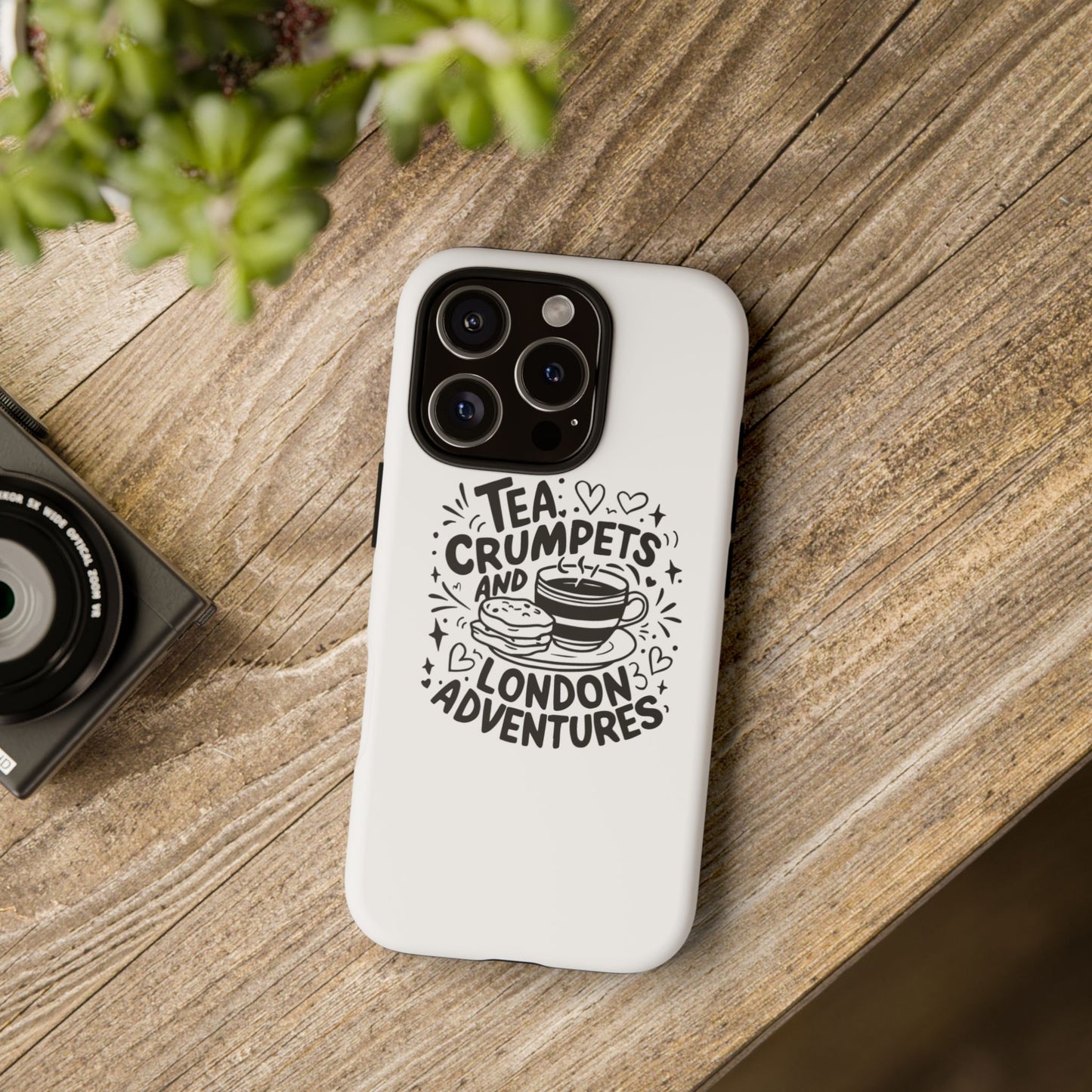 Tea, Crumpets, and London Adventures - Cute Gift for Tea Lovers, London Souvenir, Travel Accessory, Unique Phone Cover