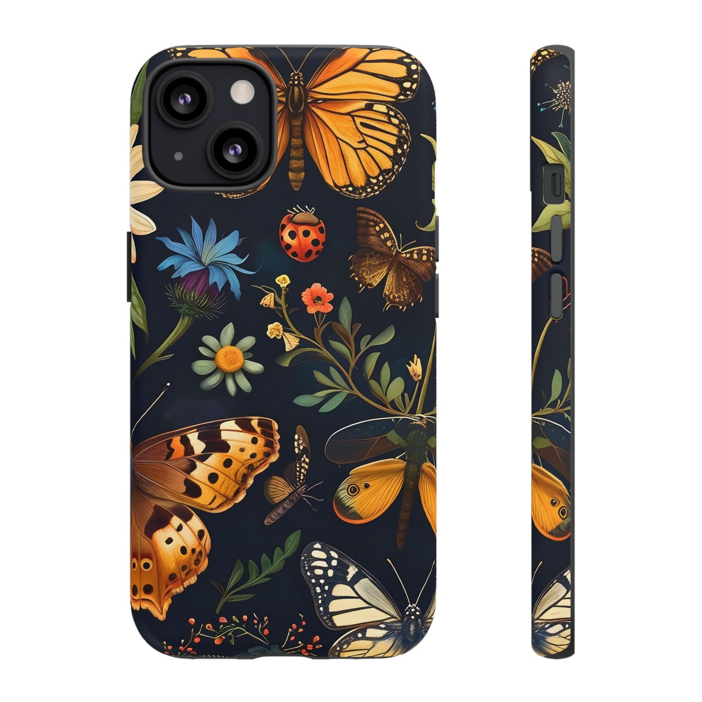 Nature-Inspired Phone Case | Floral Butterfly Design, Tough Phone Cover, Gift for Nature Lovers, Cute Butterfly Case, Home Decor