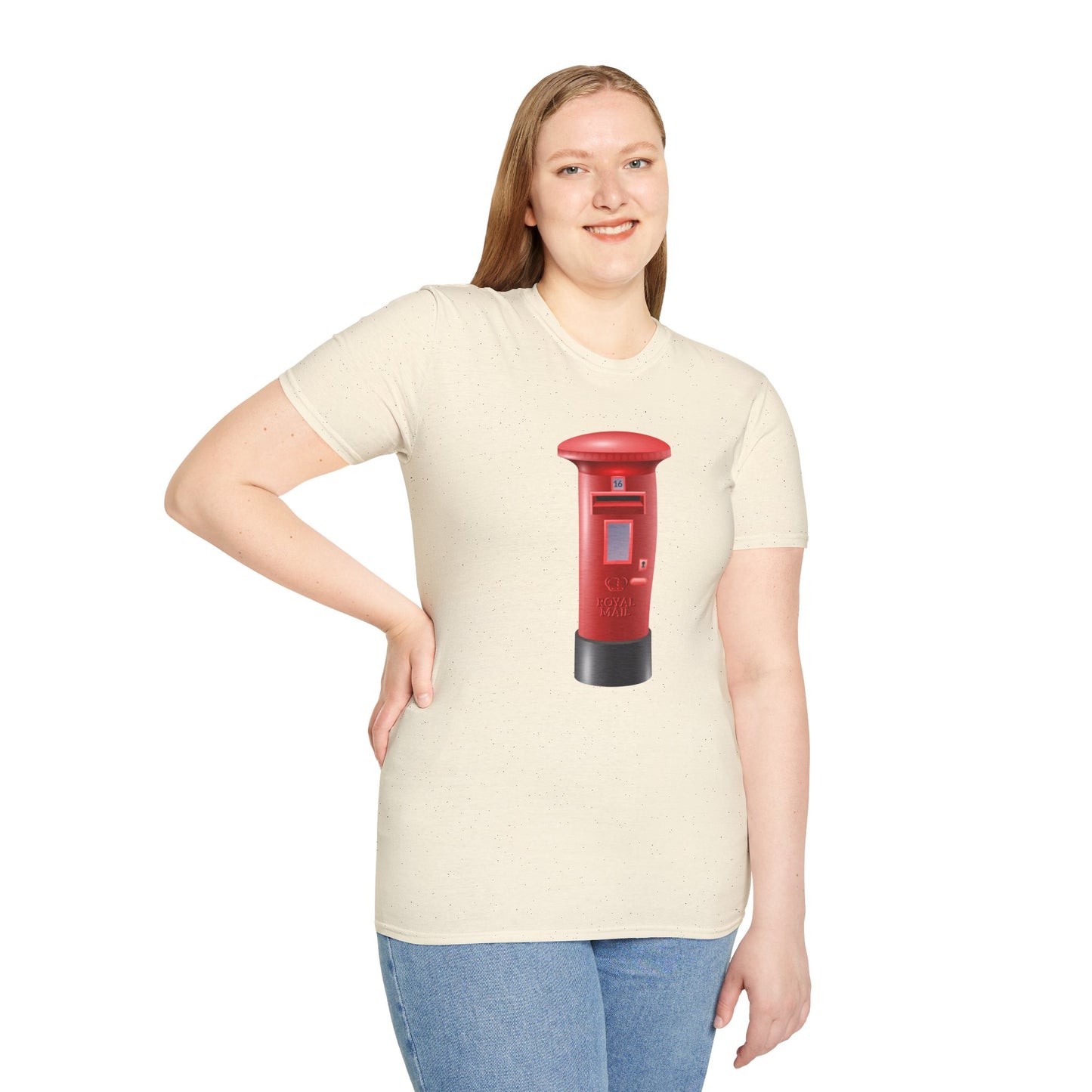 Unisex Softstyle T-Shirt - Classic UK Royal Mailbox Design - British Postbox Icon