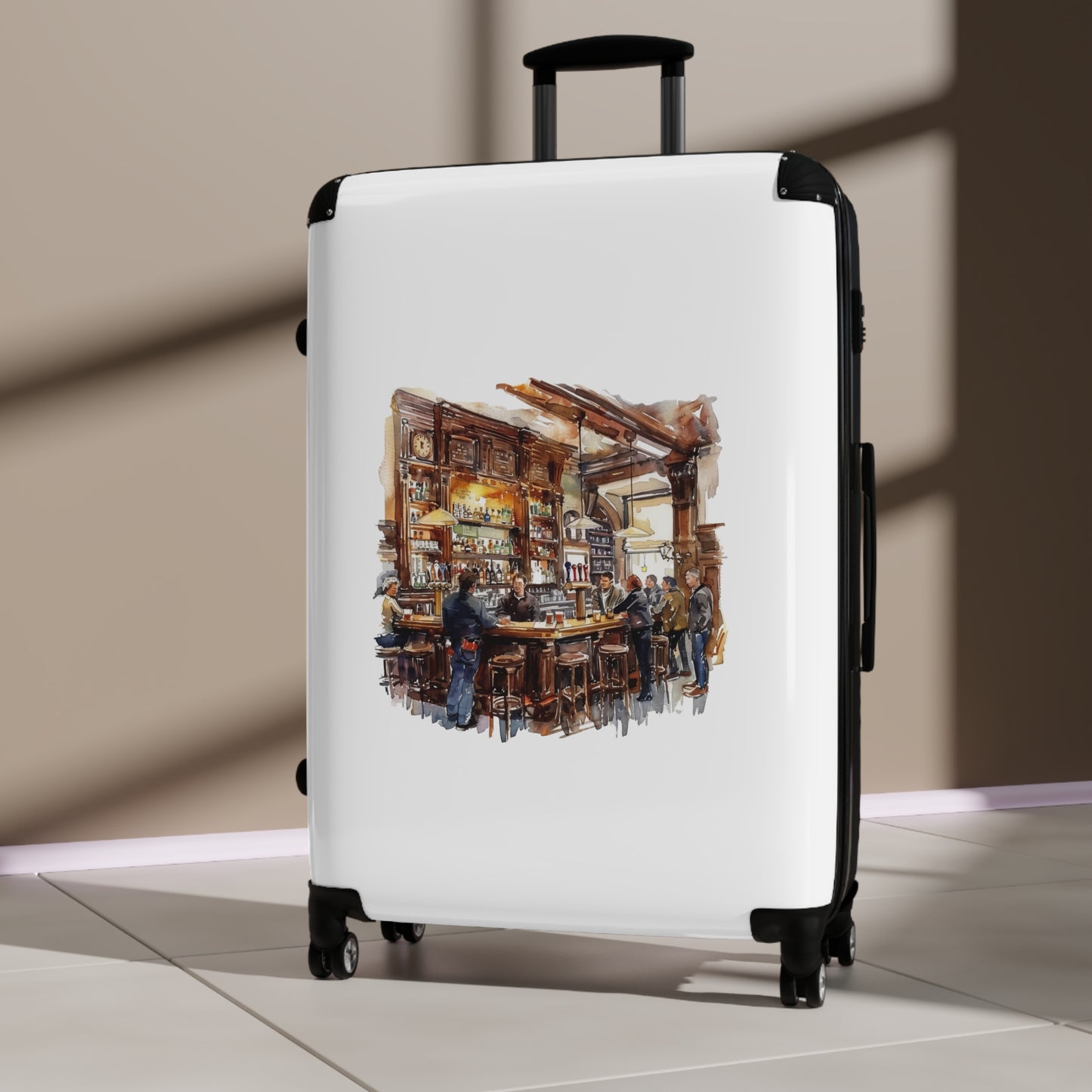 Rustic English Pub Interior Suitcase