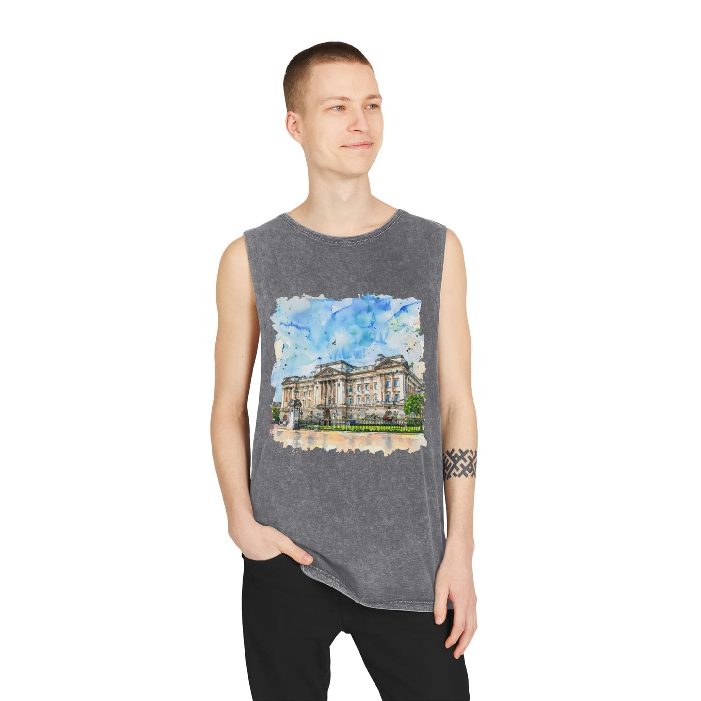 Unisex Stonewash Tank Top - British Nature - Scenic Landscapes and Natural Beauty