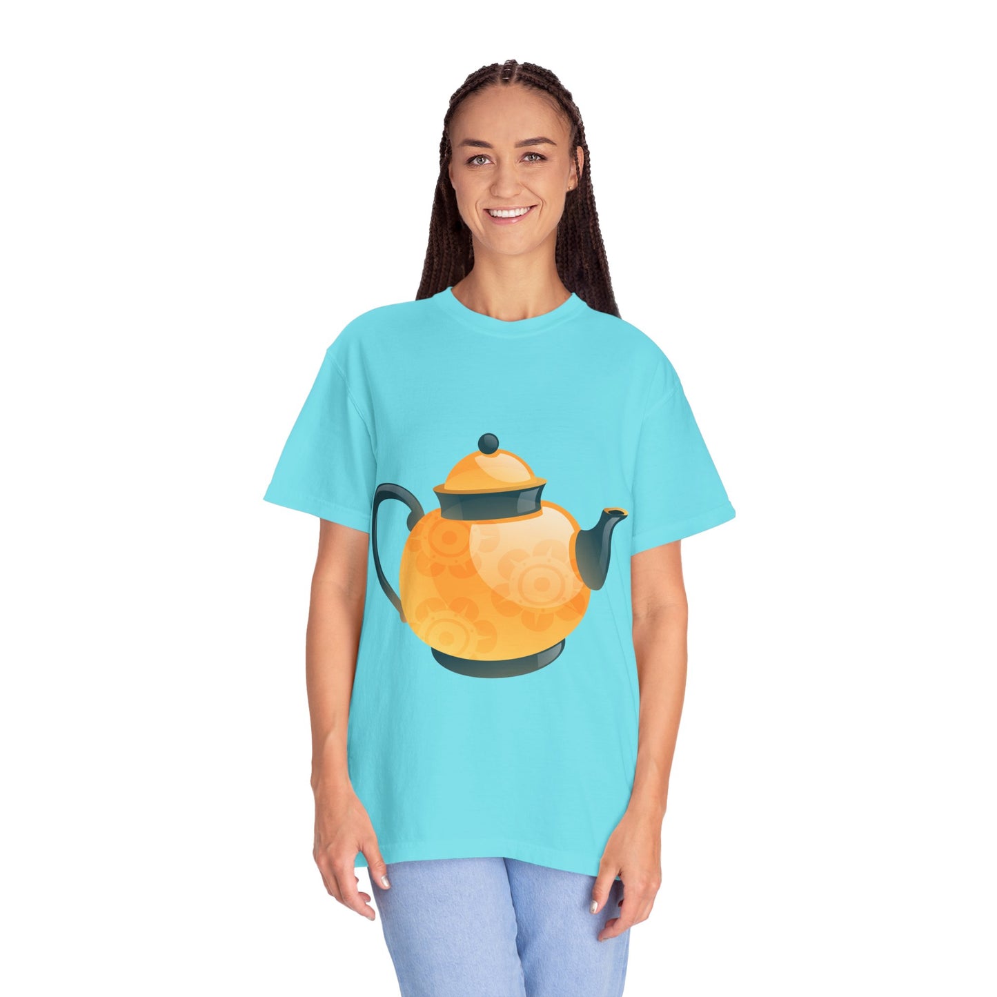 Unisex Garment-Dyed T-shirt - Classic British Tea Kettle - Timeless Elegance in Tea Time