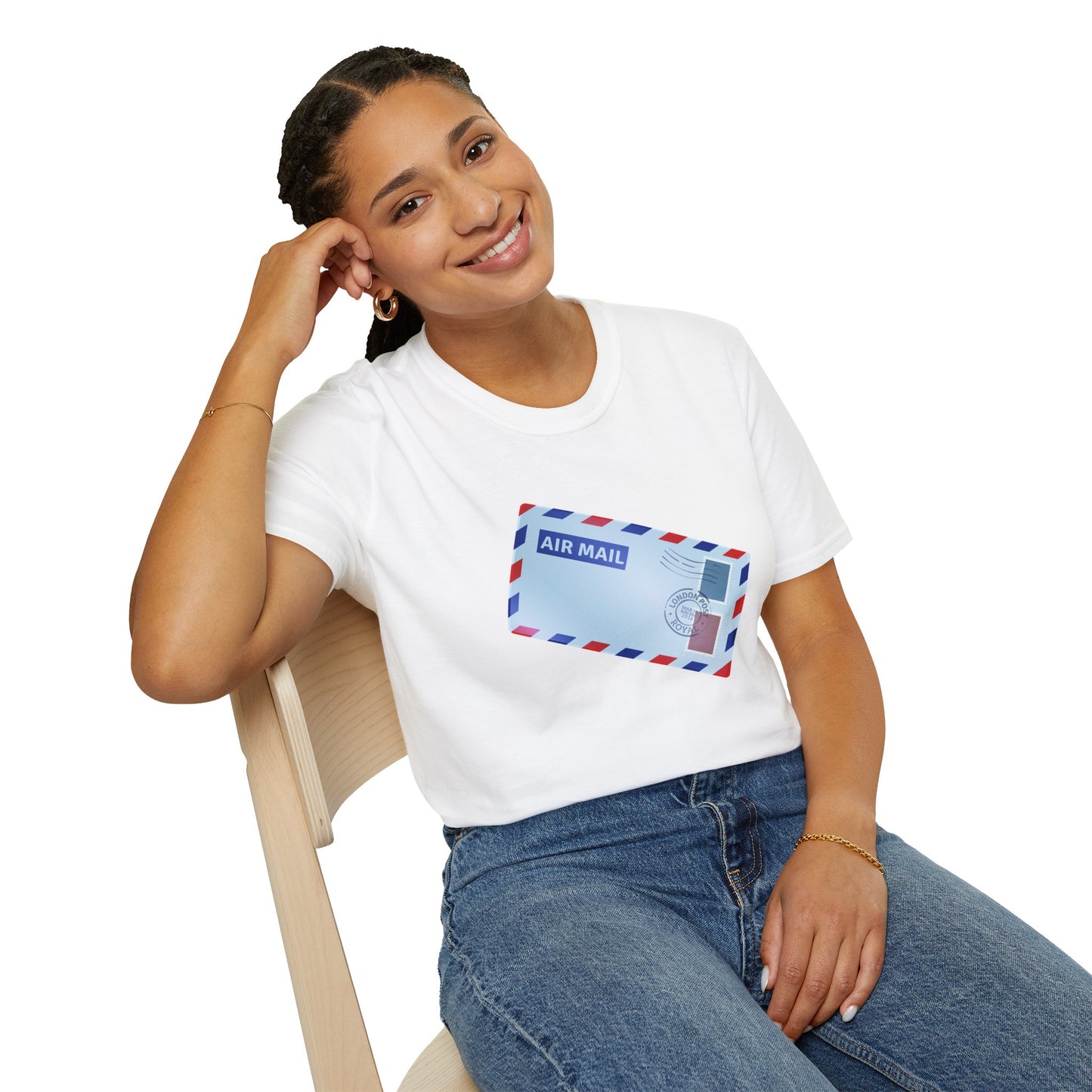 Unisex Softstyle T-Shirt - Vintage British Air Mail - Classic Postal Design