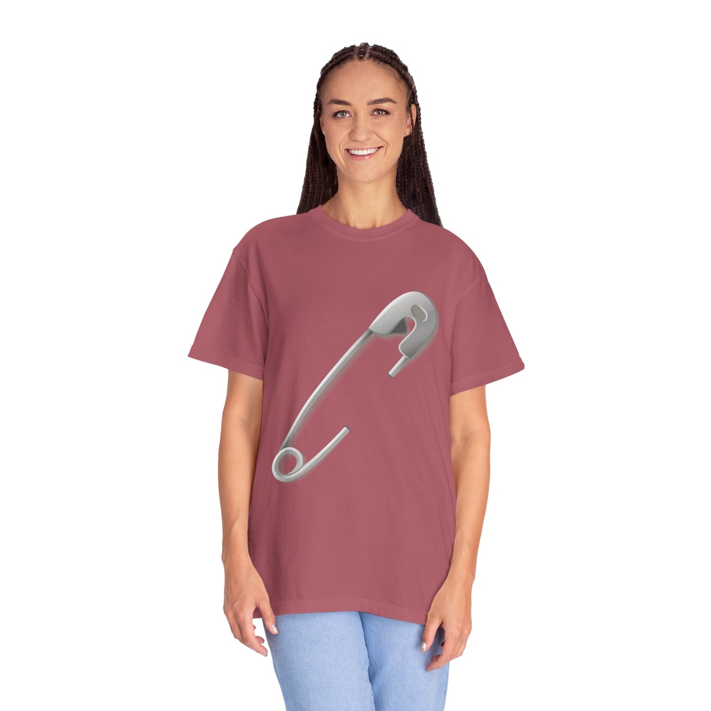Unisex Garment-Dyed T-shirt - Minimalist Safety Pin Design