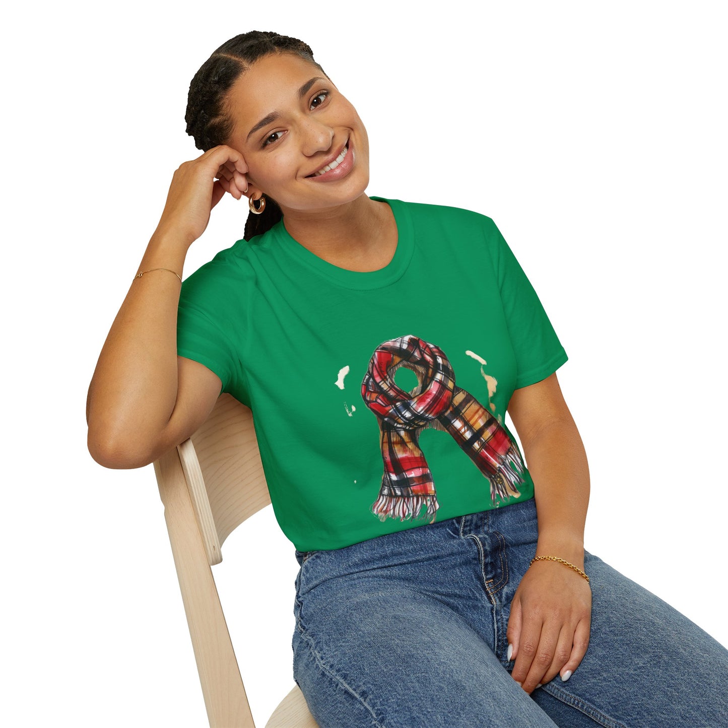 Unisex Softstyle T-Shirt - Classic British Plaid Scarf Design